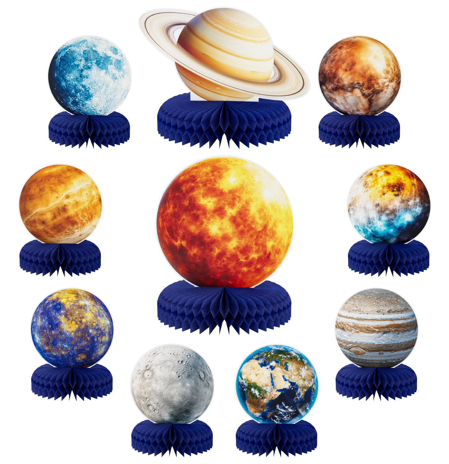 Adeyoo 10Pcs Football Party Honeycomb Centerpieces,Football Centerpieces for Table Birthday Party Centerpiece Topper Decorations for Birthday Baby Shower Tailgate Party Supplies