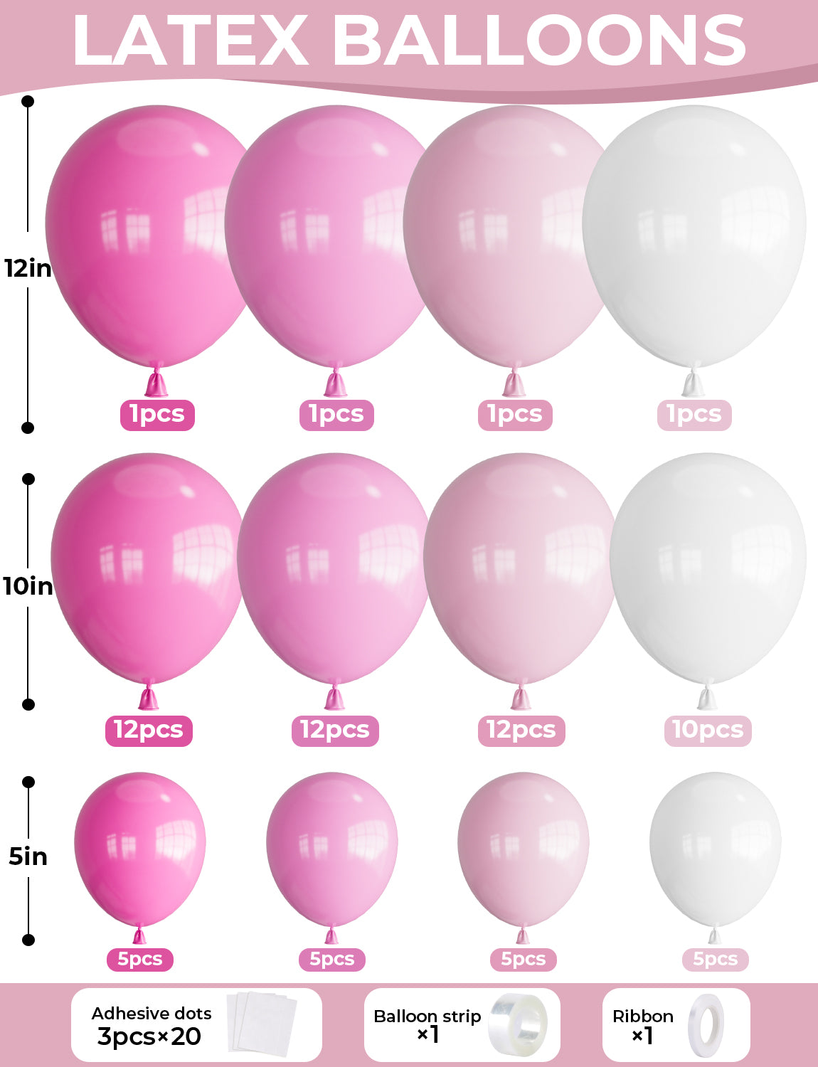 Pink Happy Birthday Decorations, 84Pcs Pink and White Balloons with Happy Birthday Balloon Banner,Cloud Balloons Foil Balloons Latex Balloons for Women Girls Birthday Princess Party Supplies
