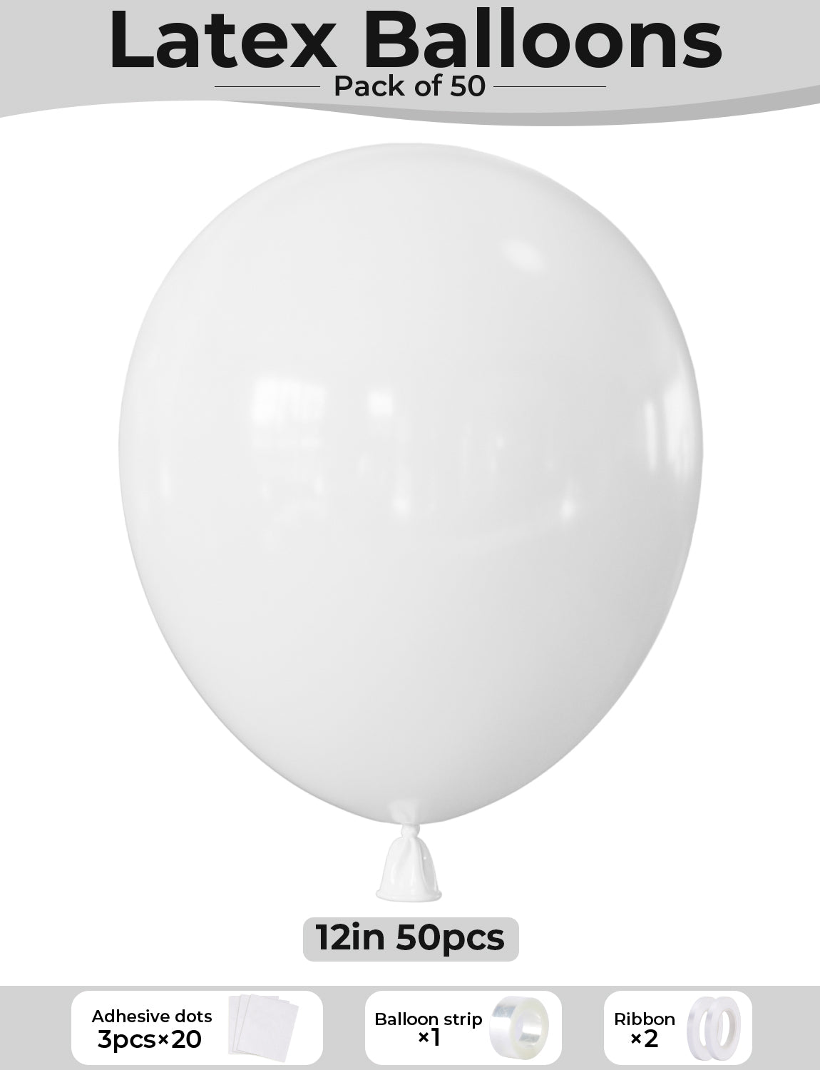 Adeyoo White Balloons Latex Party Balloons - 12 Inch White Balloon Round Party Balloon for Birthday Wedding Baby Shower Birthday Anniversary Bachelorette Party Decorations, Photo Backdrop Supplies
