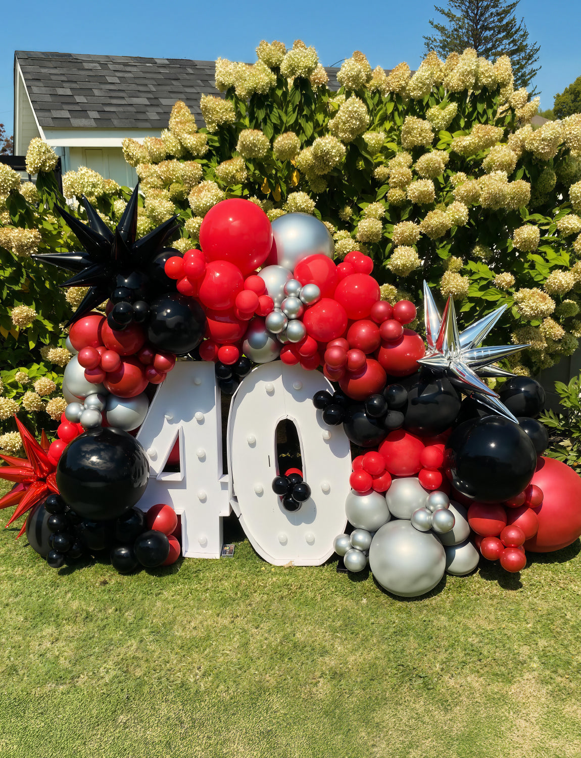 Adeyoo Red and Black Balloon Arch Kit Garland - Red Black Silver Balloons Arch Kit with Explosion Star Balloons, Confetti Latex Balloon for Birthday Poker Card Anniversary Graduation Party Decorations