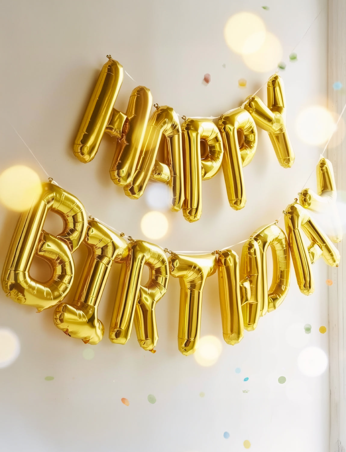 Adeyoo Gold Happy Birthday Balloon Banner - 16 Inch Happy Birthday Foil Balloon Big Letter Balloons Self Inflating Hbd Sign Balloons for Boys Girls Women Men Birth Party Decorations