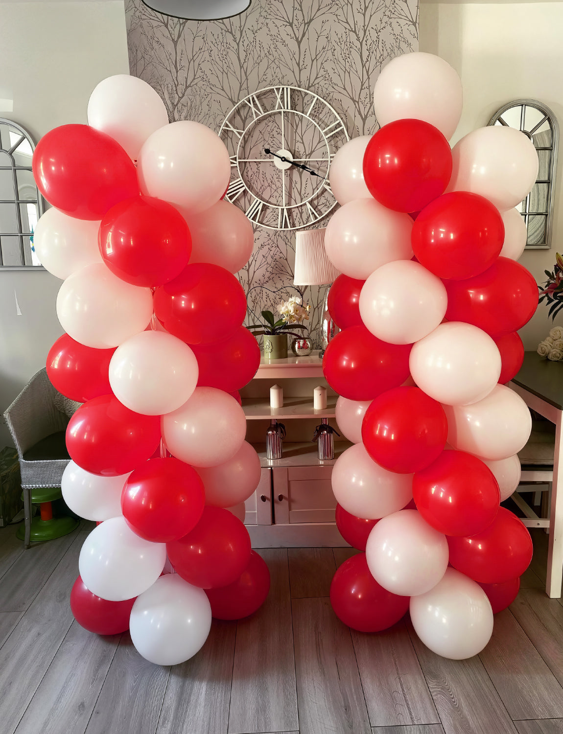 Adeyoo Red and White Balloons - 12 Inch Red White Confetti Latex Balloons Thickened Party Balloon for Wedding Birthday Christmas Anniversary Engagement Baby Shower Valentine's Day Party Decorations