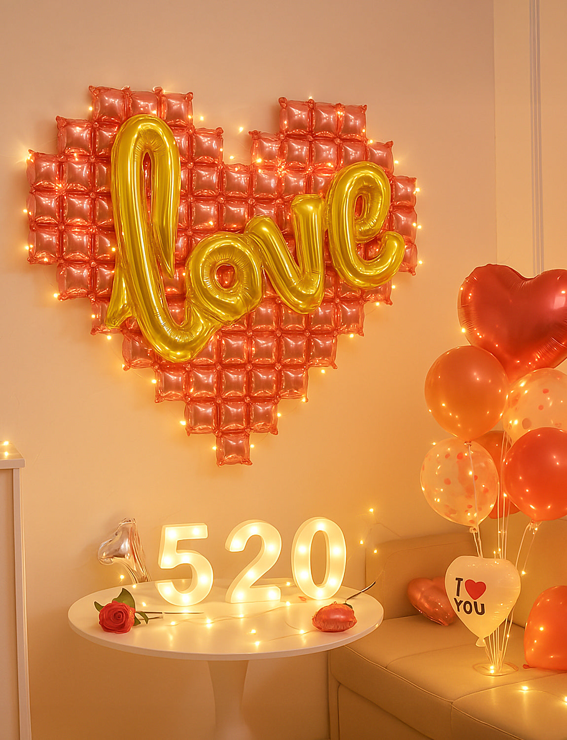 55 Inch Heart Balloons Decorations, Love balloons Letters with Rose Gold Heart Shaped Balloon, Gold Love Banner Big Foil Balloon for Women Birthday Wedding Anniversary Party Decorations