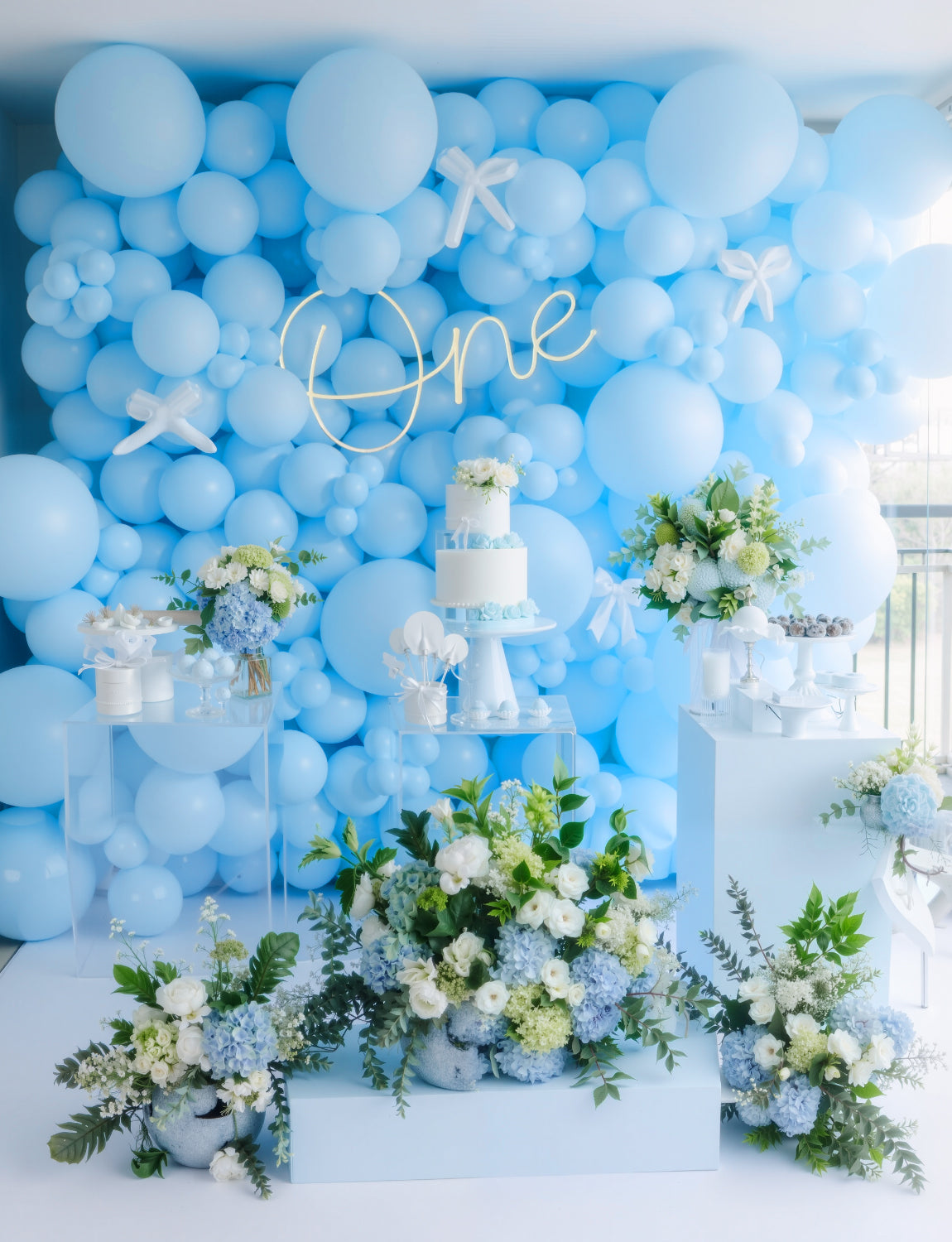 Adeyoo Light Blue Balloons -12 Inch Pastel Blue Balloons 50Pcs Baby Sky Latex Balloon with Ribbons, Bright Party Balloon for Baby Shower Gender Reveal Birthday Wedding Party Decorations