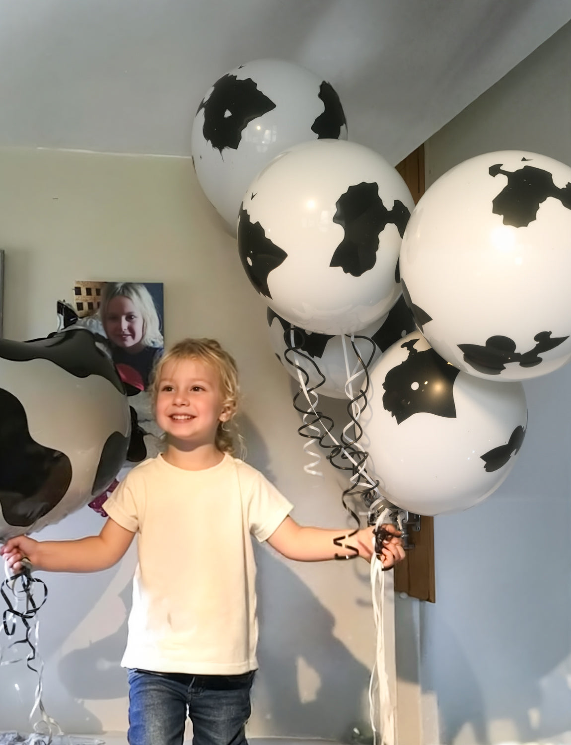 Adeyoo 50 PCS Cow Print Balloons - 12 Inch Cute Cow Balloons Inflatable Cowboy Balloon, Bright Party Balloon for Western Cowboy Cowgirl Farm Farmhouse Birthday Party Decorations