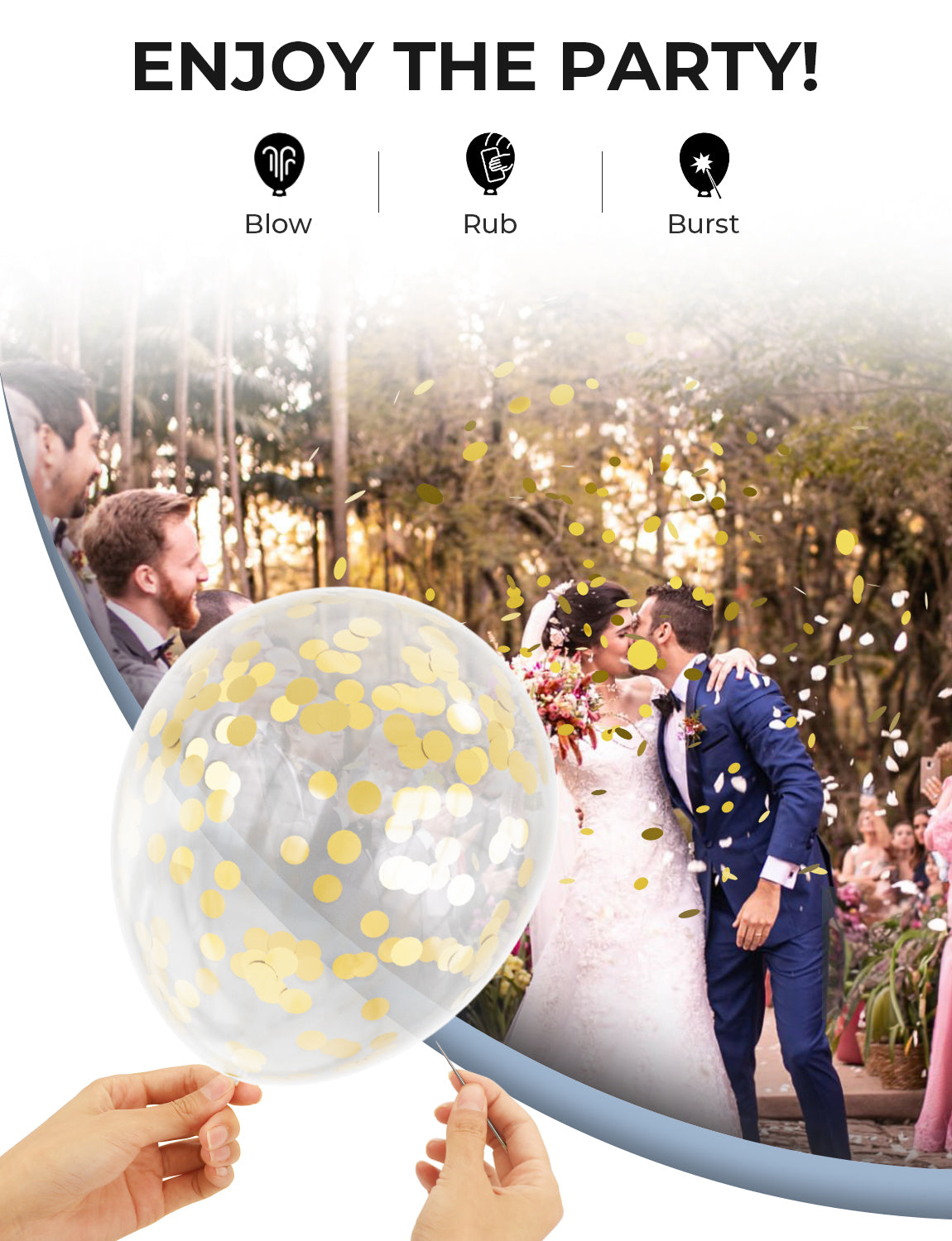 Adeyoo Navy Blue and Gold Balloon Arch Kit Garland - Blue Balloon Arch Kit, Navy and Gold Balloons with Confetti Latex Balloons for Birthday Baby Shower Wedding Graduation Space Party Decorations