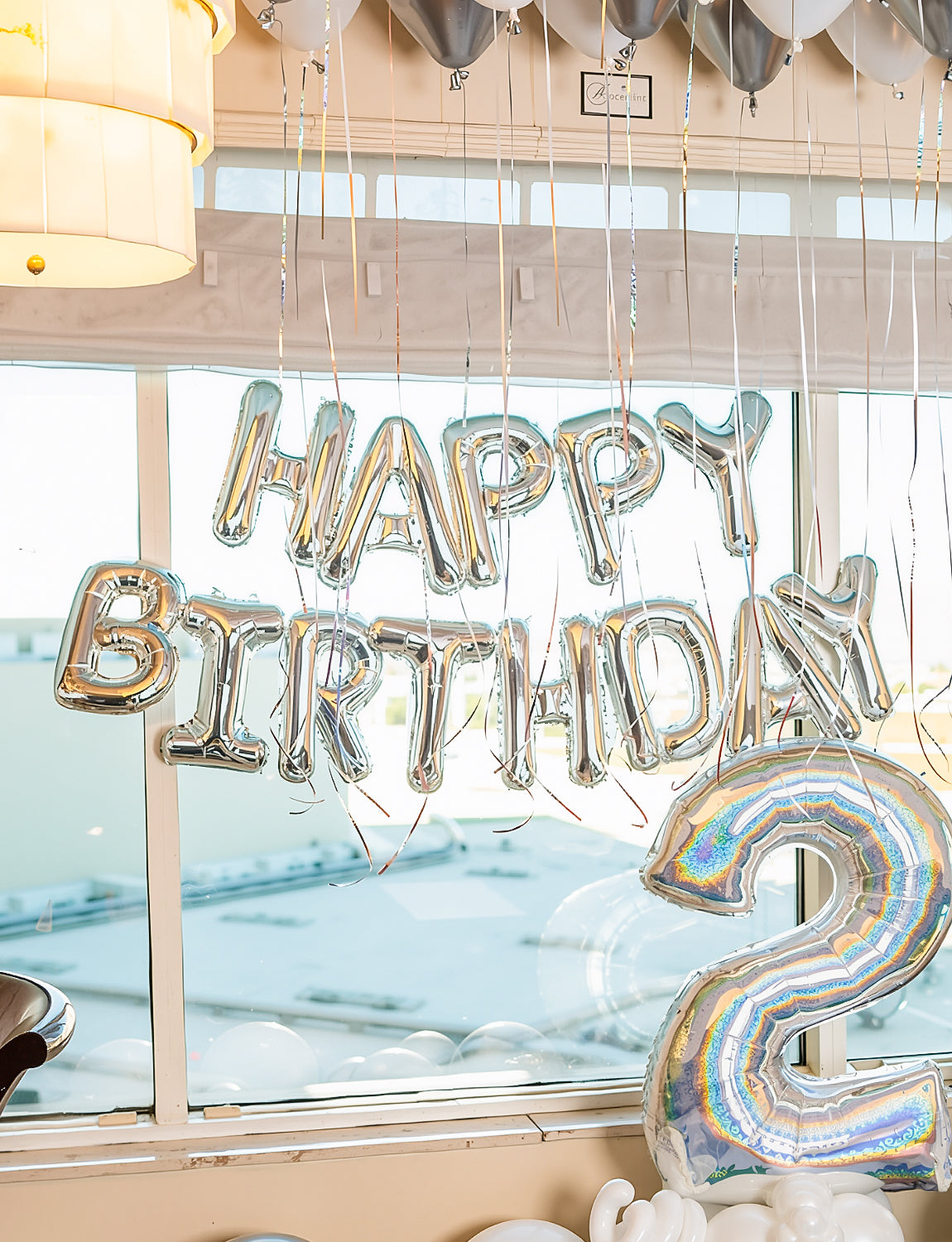 Adeyoo Silver Happy Birthday Balloon Banner - 16 Inch Happy Birthday Foil Balloon Big Letter Balloons Self Inflating Hbd Sign Balloons for Boys Girls Women Men Pet Birth Party Decorations