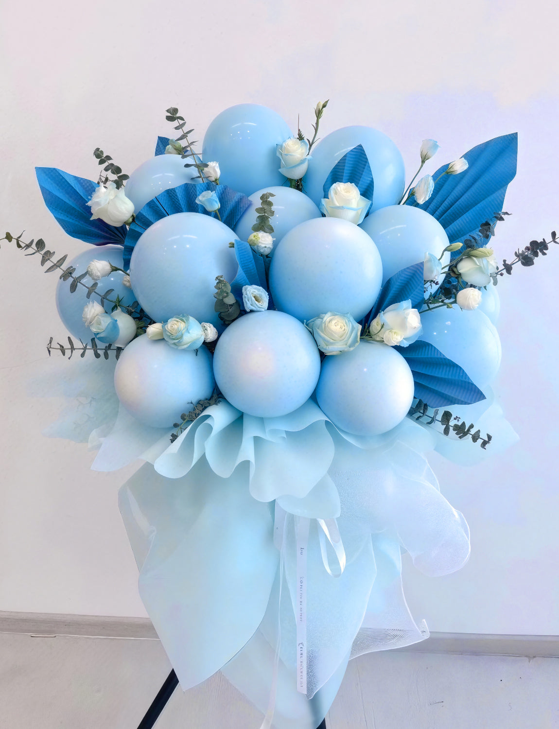 Adeyoo Light Blue Balloons -12 Inch Pastel Blue Balloons 50Pcs Baby Sky Latex Balloon with Ribbons, Bright Party Balloon for Baby Shower Gender Reveal Birthday Wedding Party Decorations