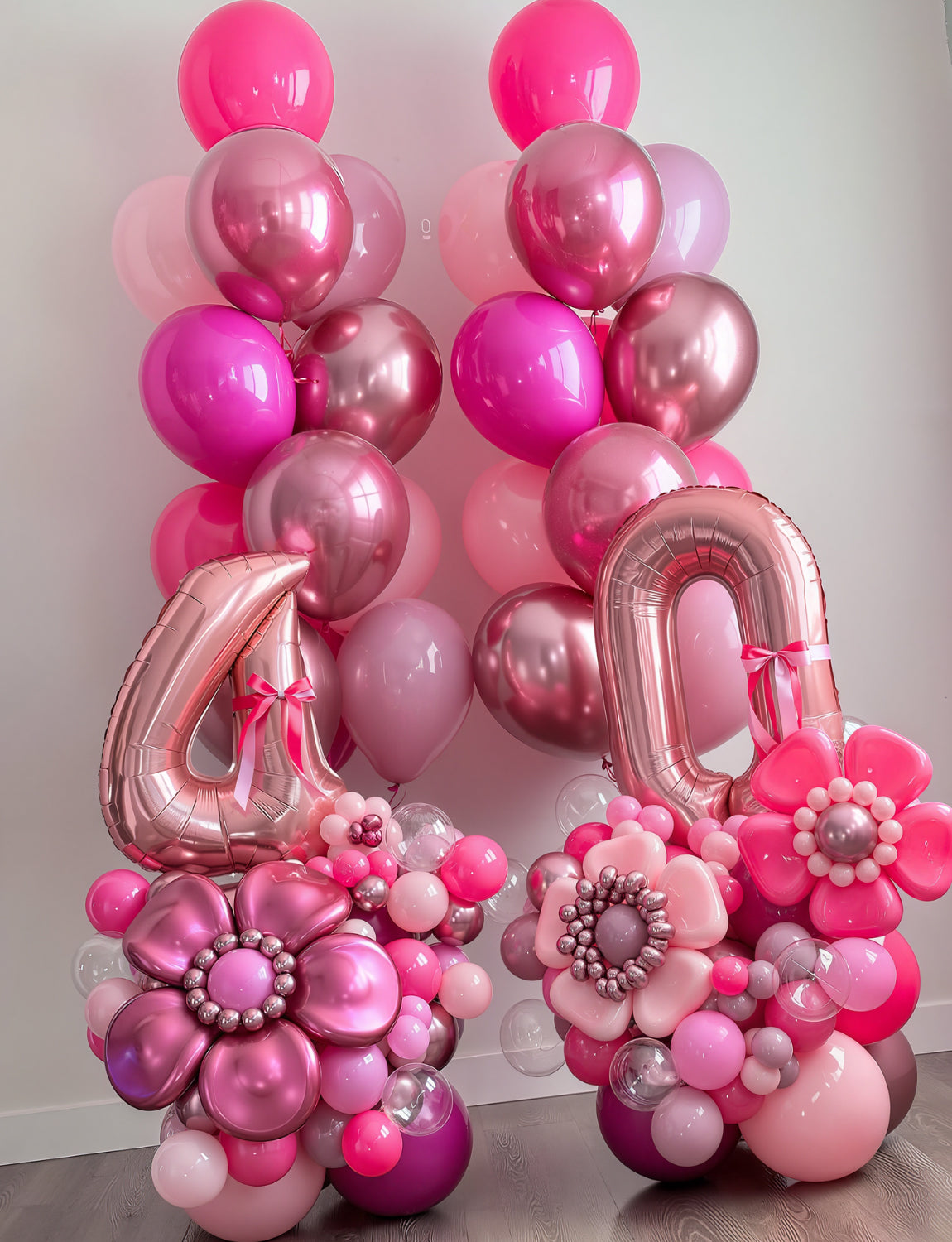 Adeyoo Pink Balloons Set - 12Inch Hot Baby Light Pink Metallic Pearl Pink Balloons Different Shades Balloon Bright Latex Balloon for Girl Women Birthday Baby Shower Wedding Princess Party Decorations