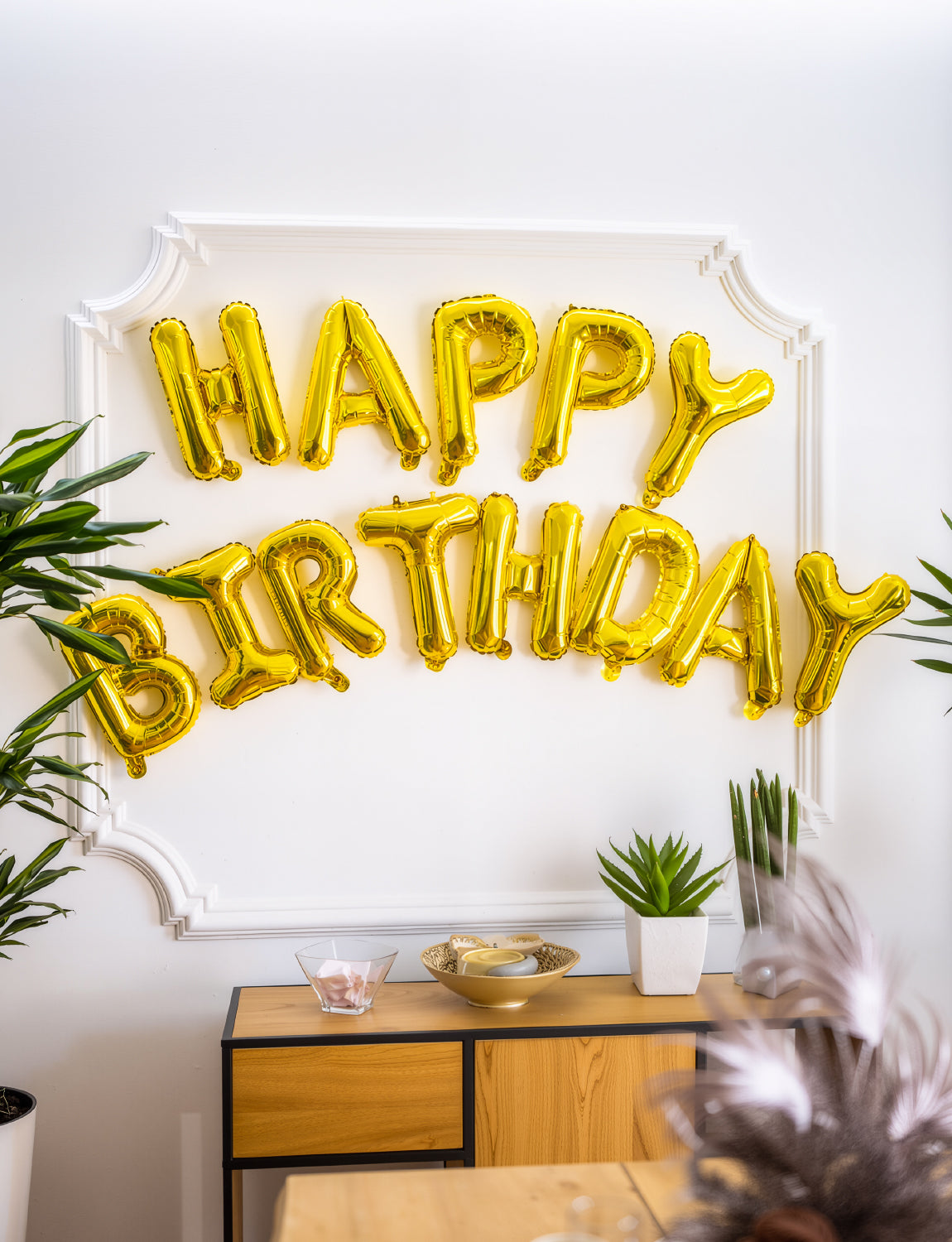 Adeyoo Gold Happy Birthday Balloon Banner - 16 Inch Happy Birthday Foil Balloon Big Letter Balloons Self Inflating Hbd Sign Balloons for Boys Girls Women Men Birth Party Decorations