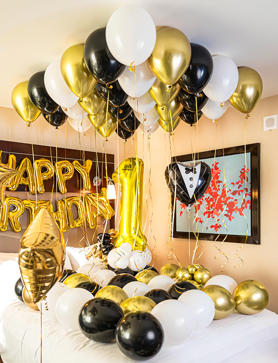 Adeyoo Black and Gold Balloons - 12 Inch Congratulations Balloons with Black Gold White Latex Balloon Glitter Confetti Balloon for Congratulations Birthday Wedding Retirement Party Decorations