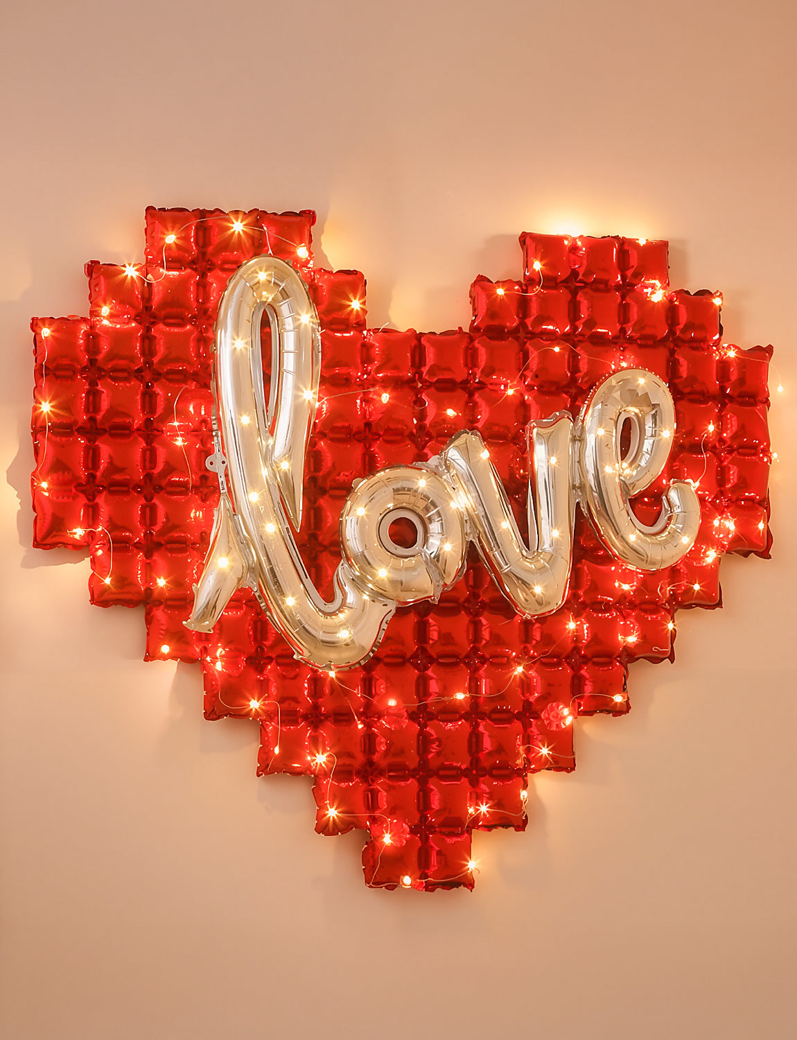 Love Balloons Decorations, 55 Inch Red Heart Balloons Silver Love Balloon Letters Large Foil Balloon for Bedroom Room Decor Wedding Anniversary Bridal Shower Engagement Party Supplies