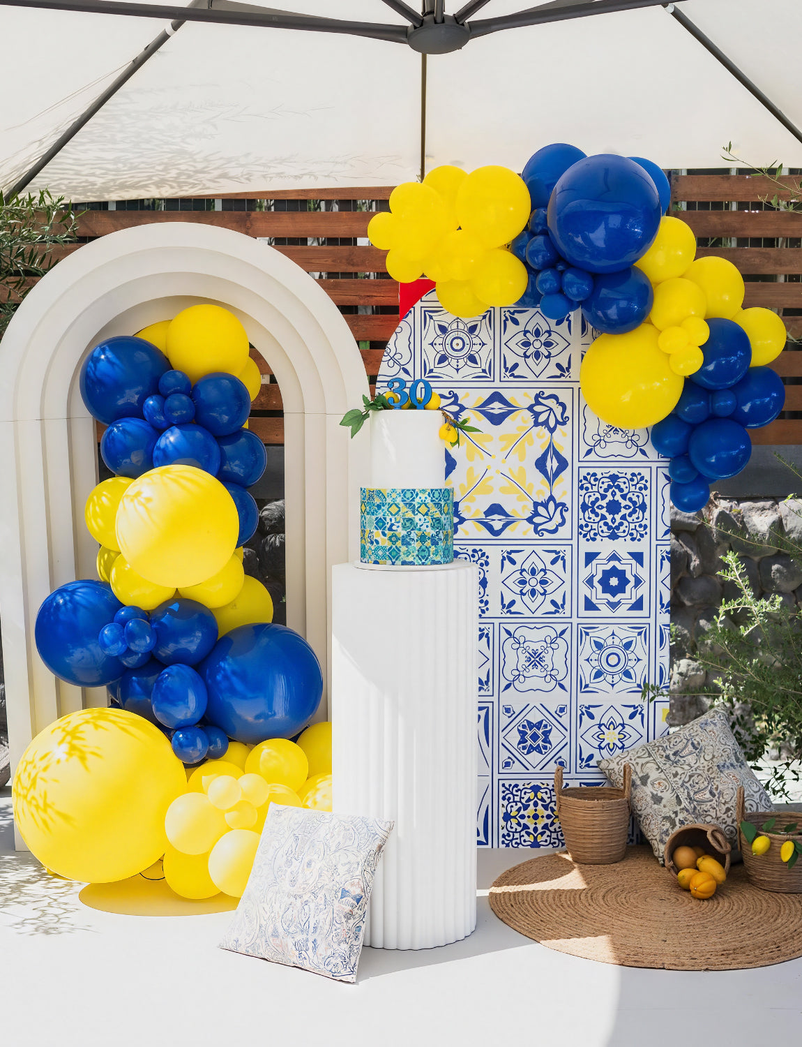Adeyoo Blue and Yellow Balloons - Navy Blue Balloons 12 Inch Yellow Latex Balloon Glitter Confetti Balloon for Birthday Baby Shower Graduation Wedding Party Decorations, Photo Backdrop, 50 PCS