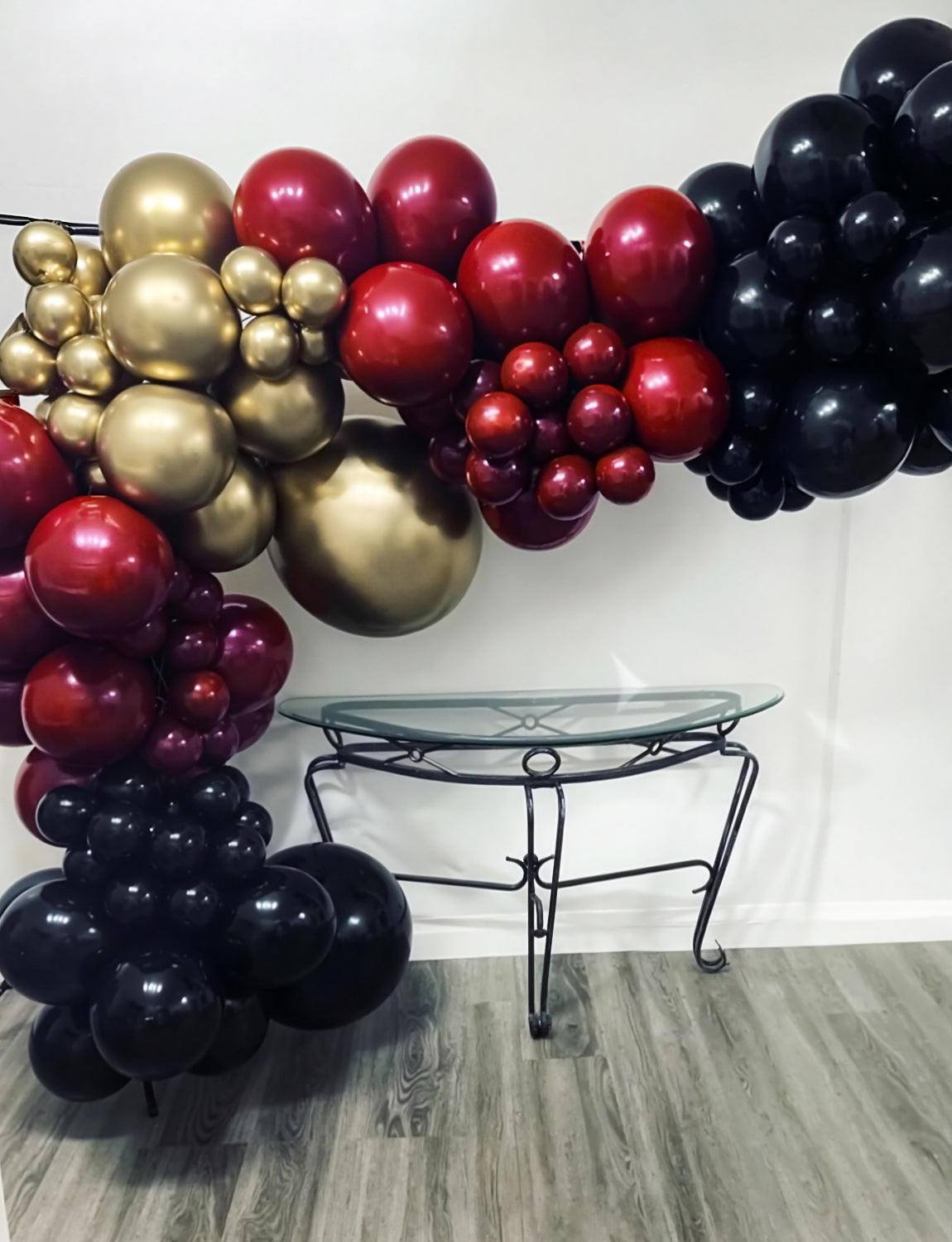 Adeyoo Black Burgundy Gold Balloons - 12 Inch Burgundy and Black Balloons with Gold Metallic Latex Balloon, Glitter Confetti Balloon for Wedding Baby Shower Birthday Anniversary Wine Party Decorations