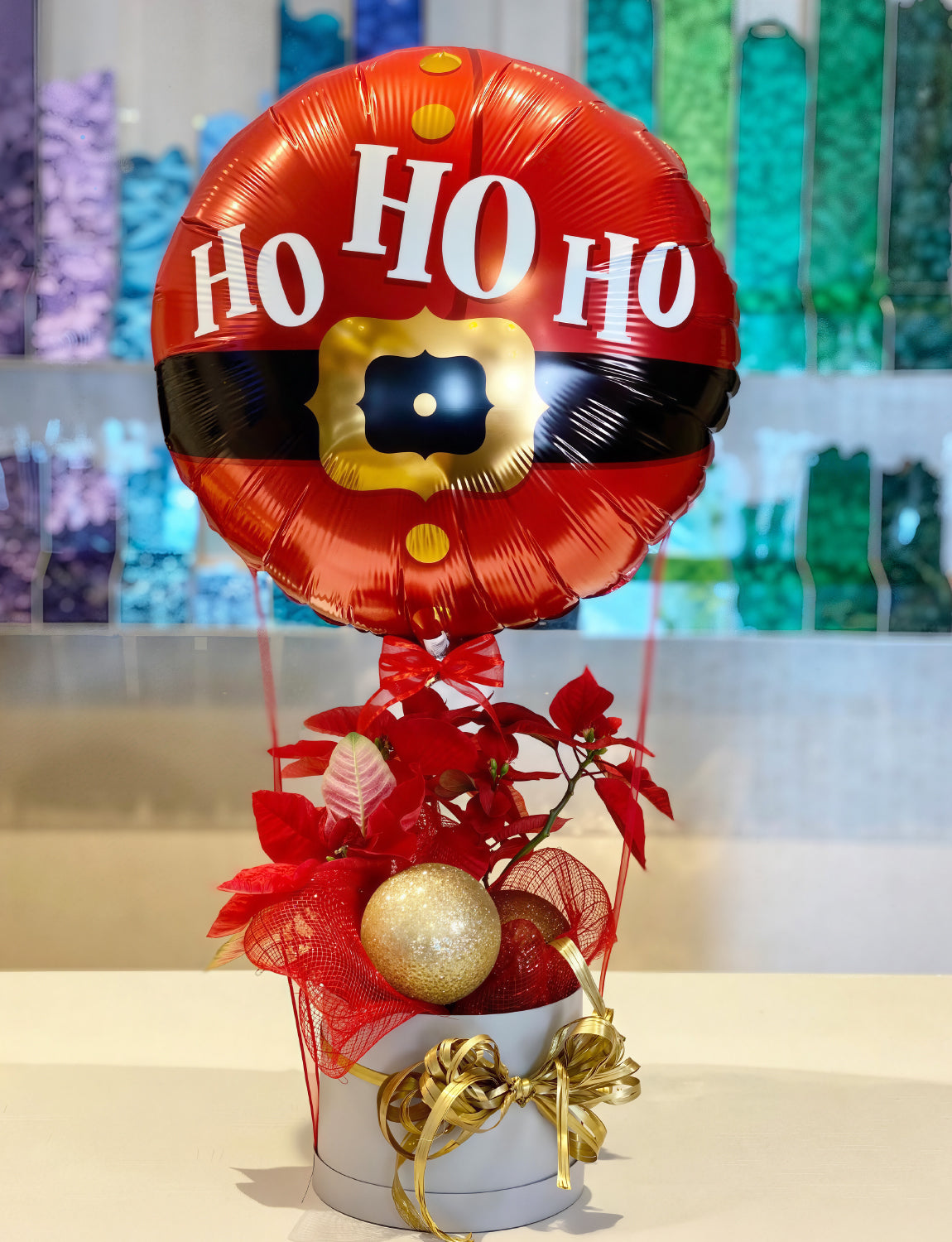 Christmas Balloons Kit - Merry Christmas Balloons with Red and Green Gold Balloon, Big Santa Foil HoHo Personalise Balloon for Garland or Arch, Xmas Party Decorations
