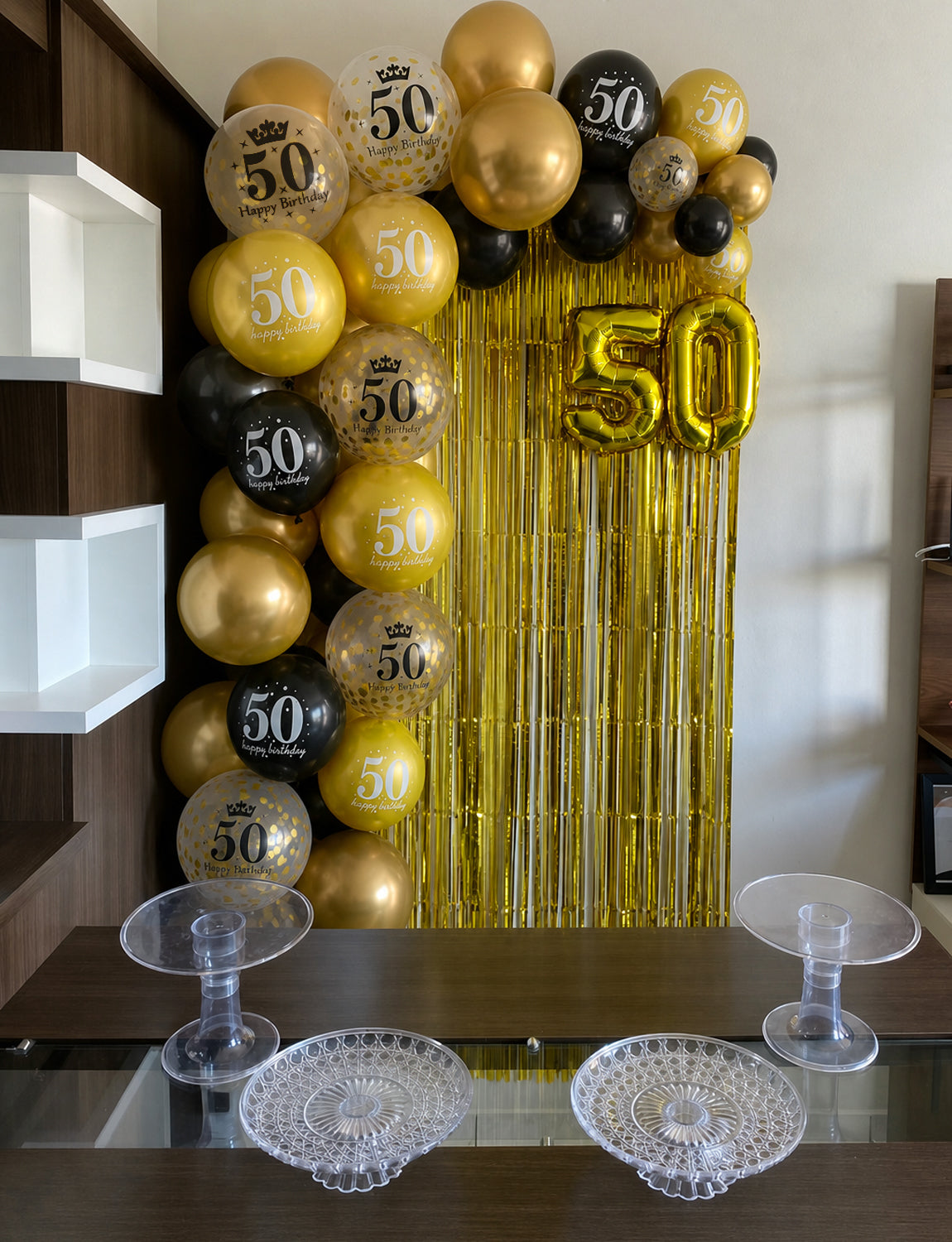 50th Birthday Balloons, 24 Pcs Black Gold Balloons for Men & Women 12 Inch Black and Gold Birthday Balloons, Gold Confetti Latex Balloons, 50th Birthday Decorations for Him & Her