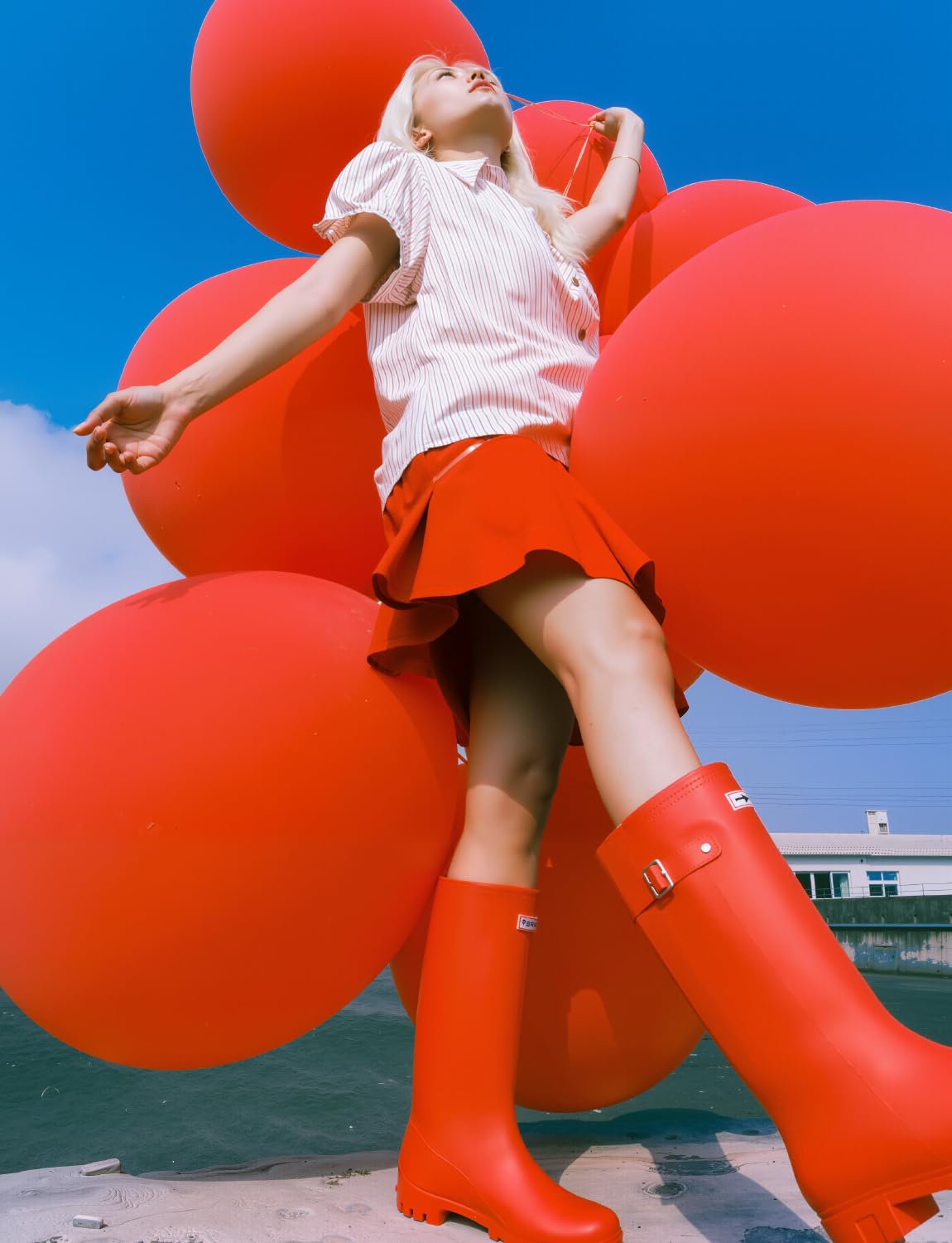Adeyoo 36 Inch Red Balloons - Giant Balloons Jumbo Red Latex Balloon for Garland or Arch Extra Large Round Balloon for Anniversary Engagement Wedding Birthday Party Decorations (4Pcs), Photo Shoot