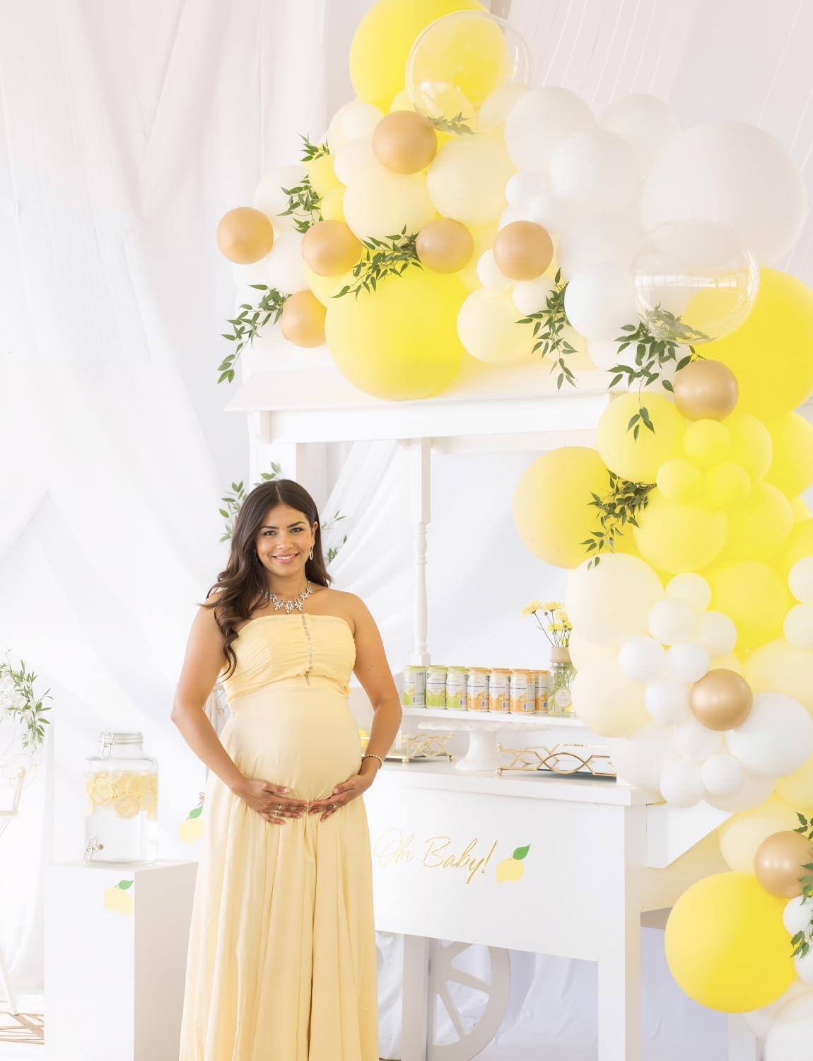 Adeyoo Yellow and White Balloons - 12inch Pastel Yellow Balloons Glitter Gold Confetti Balloon White Party Balloon for Sunflower Honeybee Theme Birthday Baby Shower Party Decorations, Indoor Outdoor