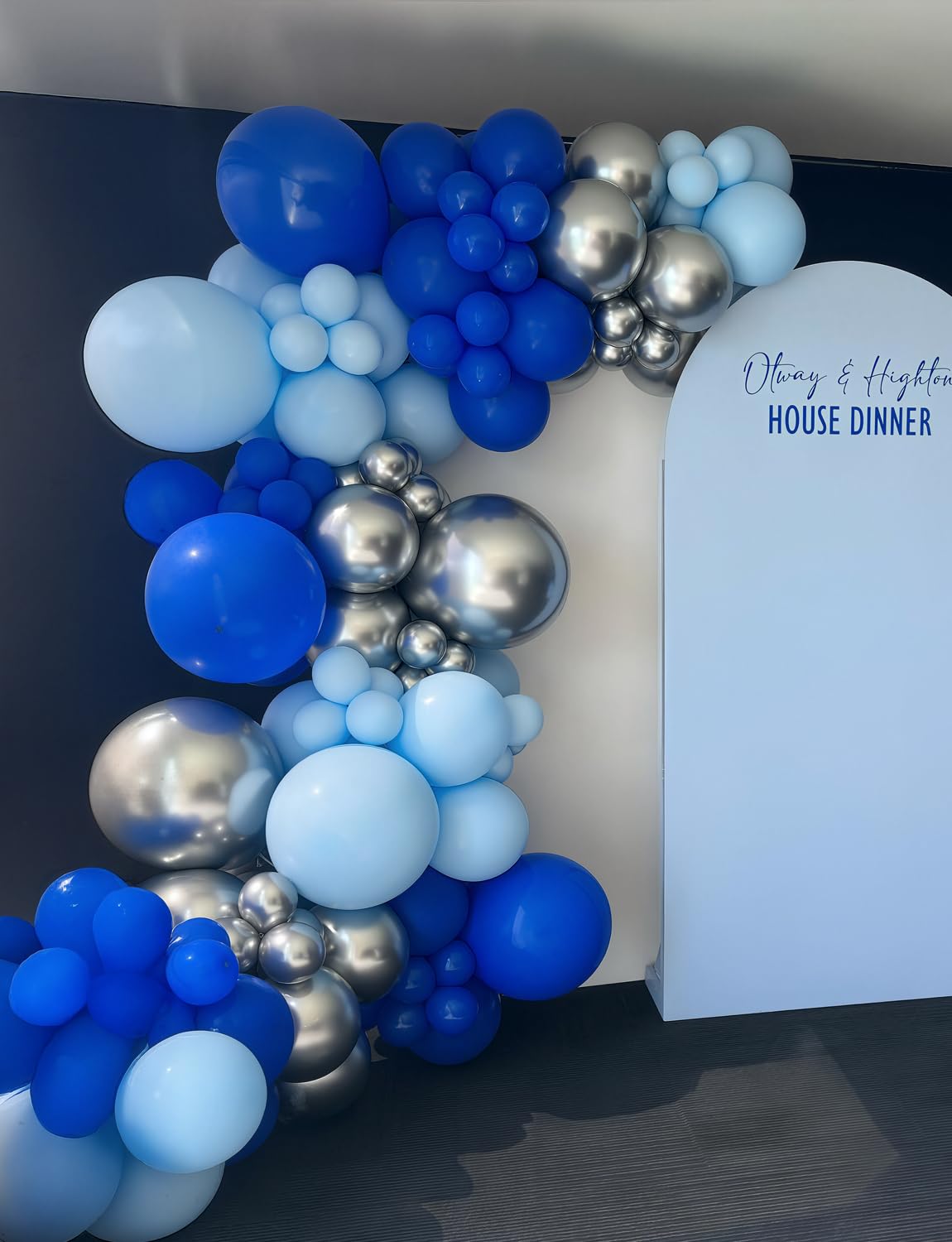 Adeyoo Royal Blue and Silver Balloons - Pastel Royal Blue Balloons Set Metallic Silver Balloon Glitter Silver Confetti Latex Balloon for Birthday Baby Showers Wedding Nautical Party Decorations