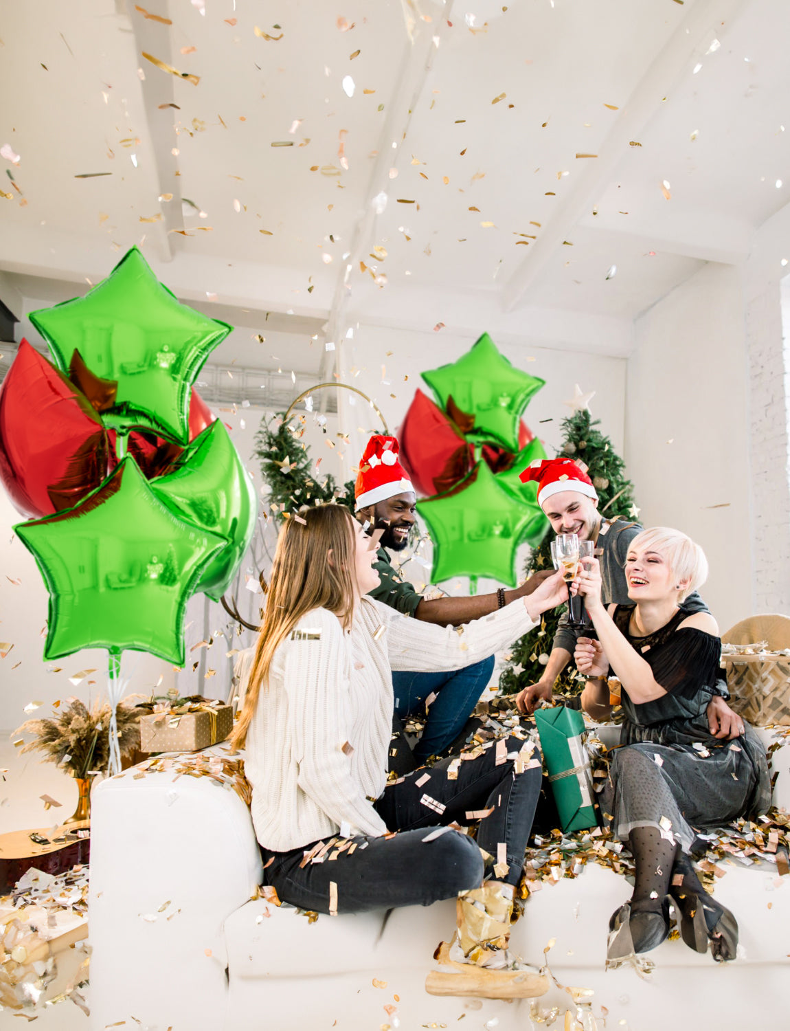 Adeyoo Star Balloons Green Star Shape Foil Balloons,20Pcs 18 Inch Foil Balloons Set Green Star Balloons Giant Mylar Balloons for Christmas Baby Shower Birthday Anniversary Wedding Party Decorations