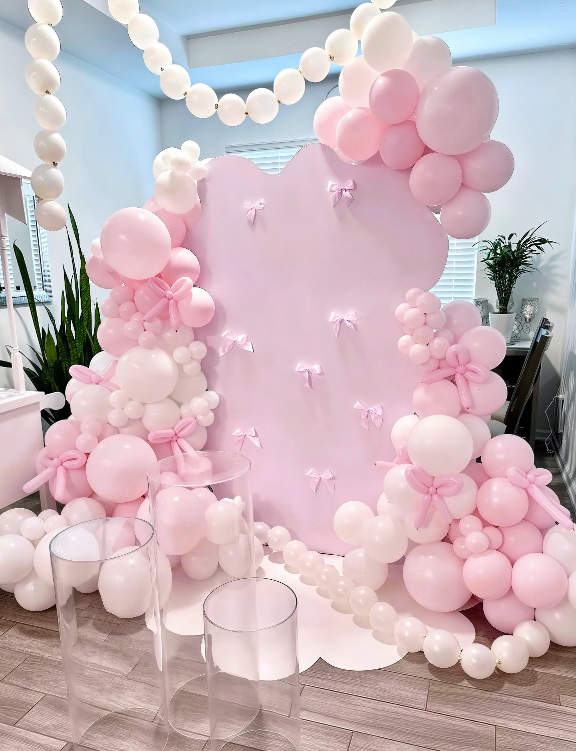 Adeyoo Light Pink Balloons Latex Balloons - 12 Inch Pastel Baby Pale Pink Latex Balloon, Bright Party Balloon with Ribbons for Baby Shower Gender Reveal Birthday Wedding Party Decorations, 50 Pcs
