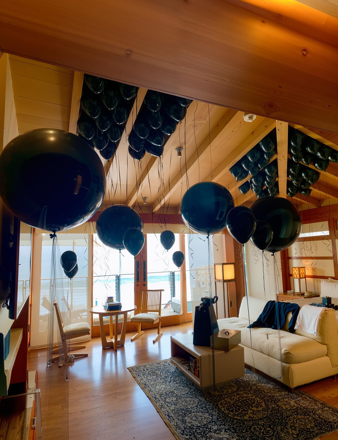 Adeyoo 36 Inch Black Balloons - Giant Balloons Jumbo Black Latex Balloon Extra Large Round Balloon for Birthday Anniversary Retirement Wedding Party Decorations (4Pcs), Photo Shoot