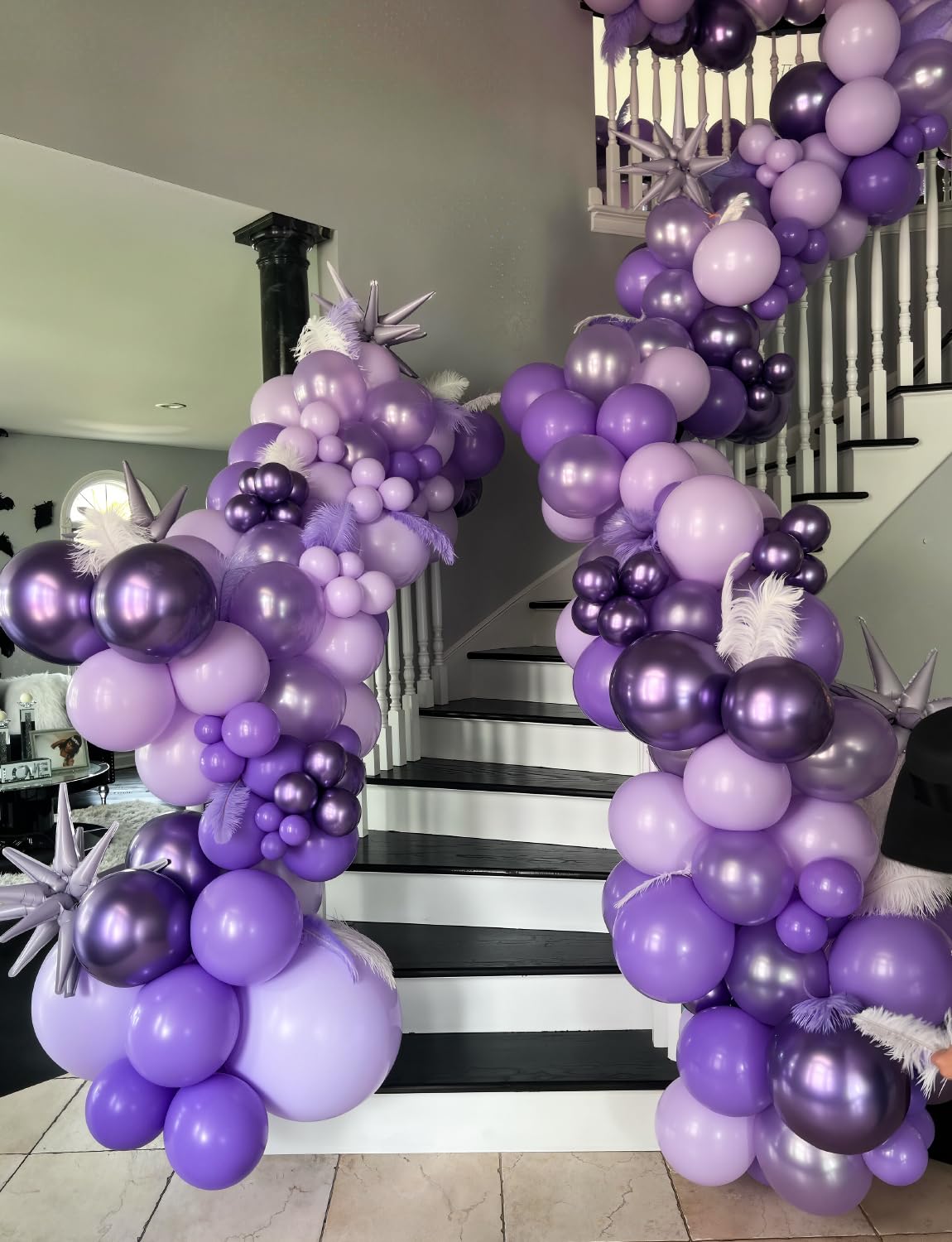 Adeyoo Purple Balloons - 12 Inch Dark Metallic Purple Balloons Macaron Lavender Pearl Lilac Balloon Different Shades Latex Balloon for Birthday Wedding Bridal Showers Party Decorations