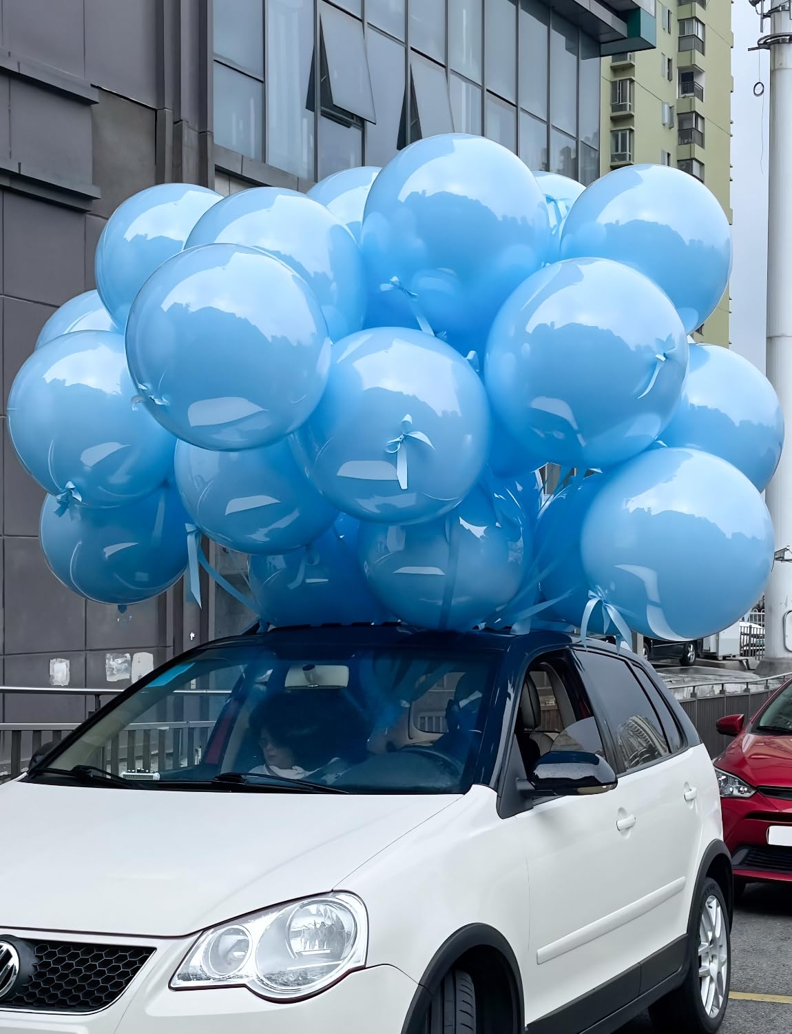 Adeyoo Baby Blue Balloons 36 Inch - Giant Large Blue Balloons Jumbo Latex Balloon Extra Large Round Balloon for Baby Shower Gender Reveal Birthday Wedding Party Decorations (4Pcs), Photo Shoot