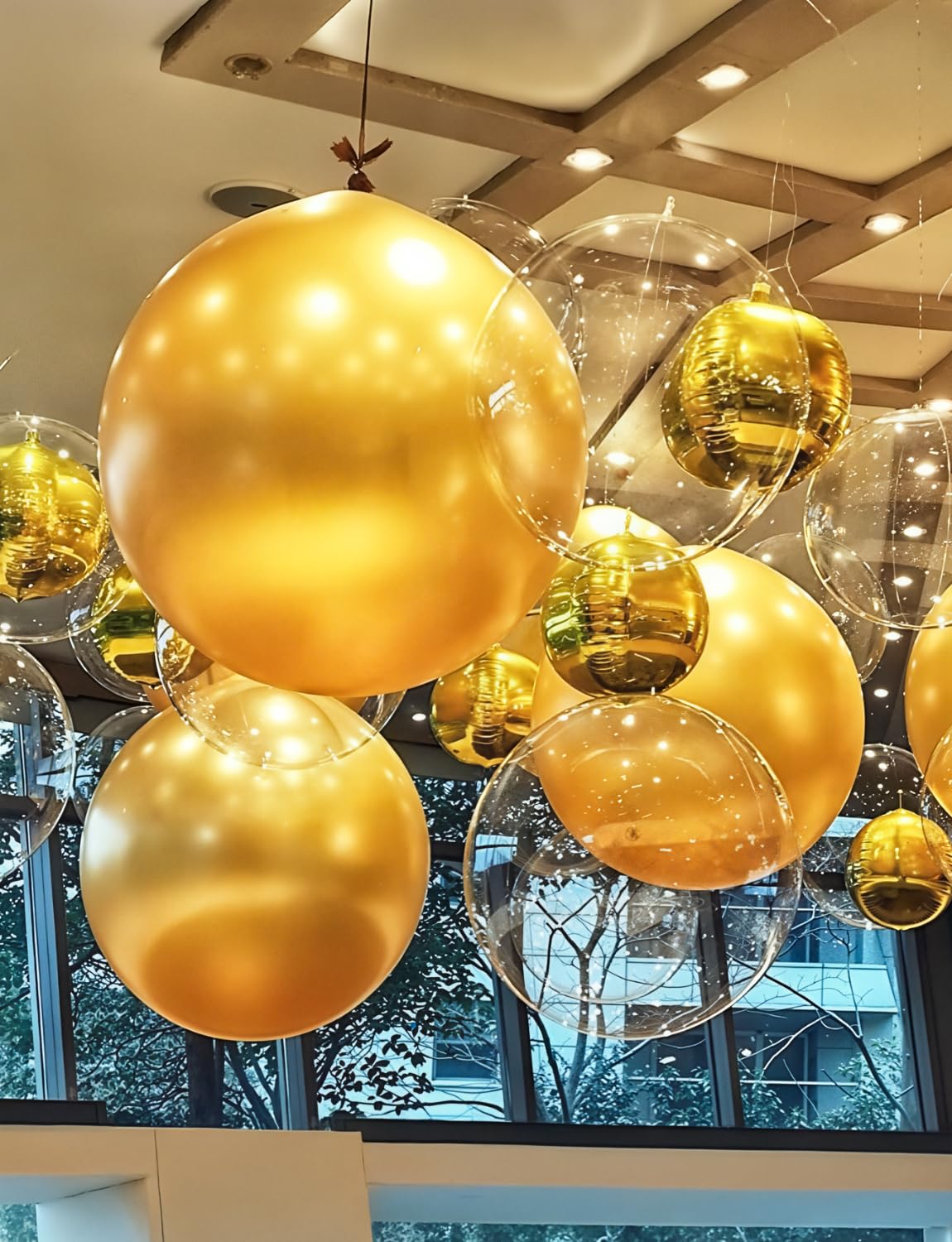 Adeyoo 36 Inch Metallic Gold Balloons - Large Gold Balloons Giant Jumbo Chrome Gold Latex Balloon Extra Large Round Balloon for Birthday Wedding Anniversary Retirement Party Decorations, Photo Shoot