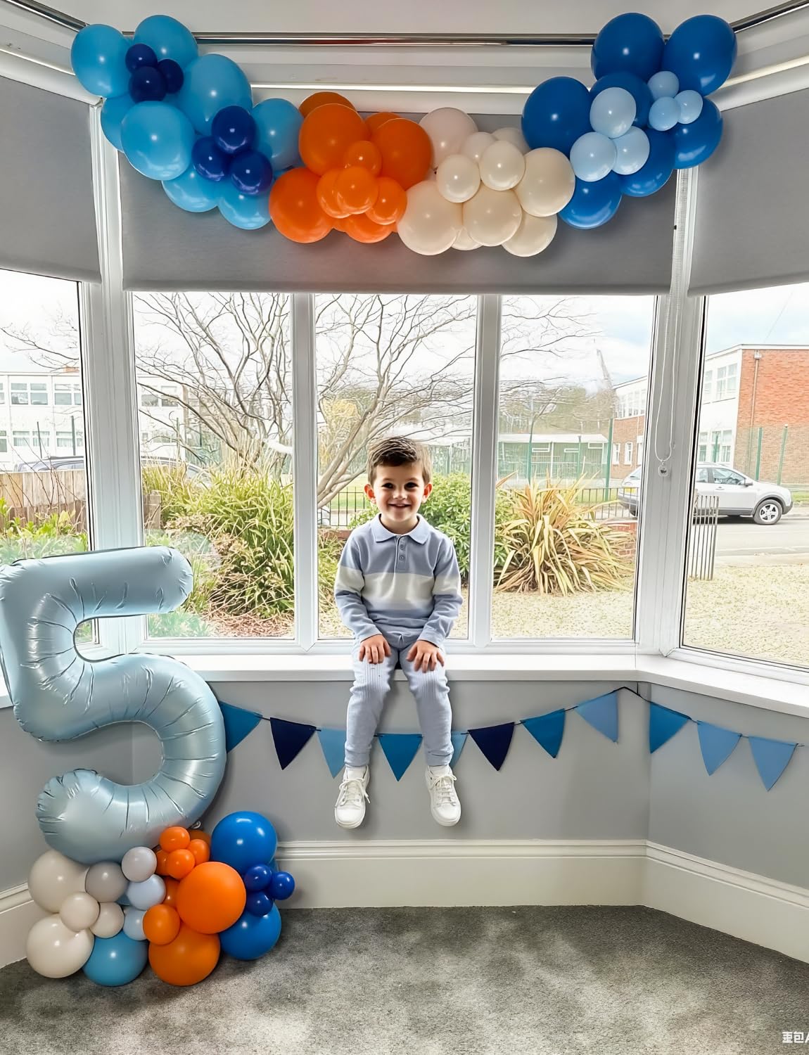 Adeyoo Blue and Orange Balloons – 12 Inch Blue Orange Balloons Set Thick Nude Balloon Shiny Confetti Latex Balloon for Birthday Baby Shower Wedding Party Decorations, Space Theme Party Supplies