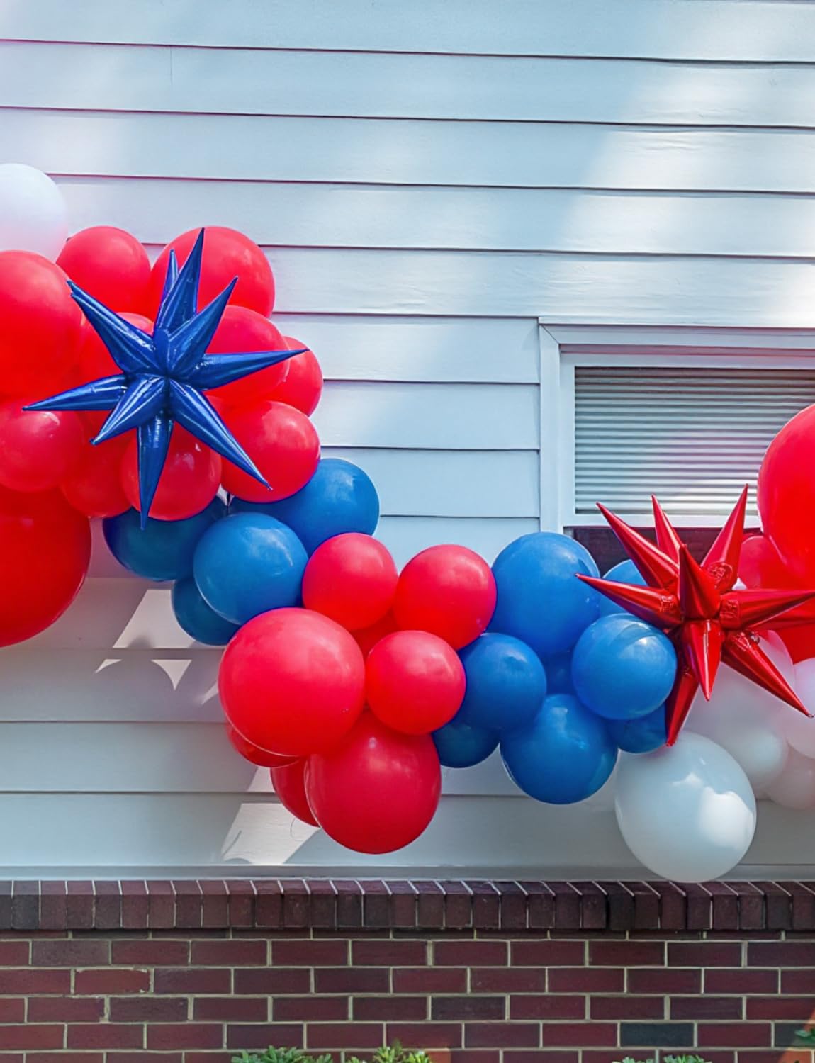 Adeyoo Blue Star Balloons - 8 Pcs Blue Foil Balloons One-Piece 14-Pointed Spike Balloon 22 Inch Large Starburst Balloons for Birthday Wedding Gender Reveal Party Decorations