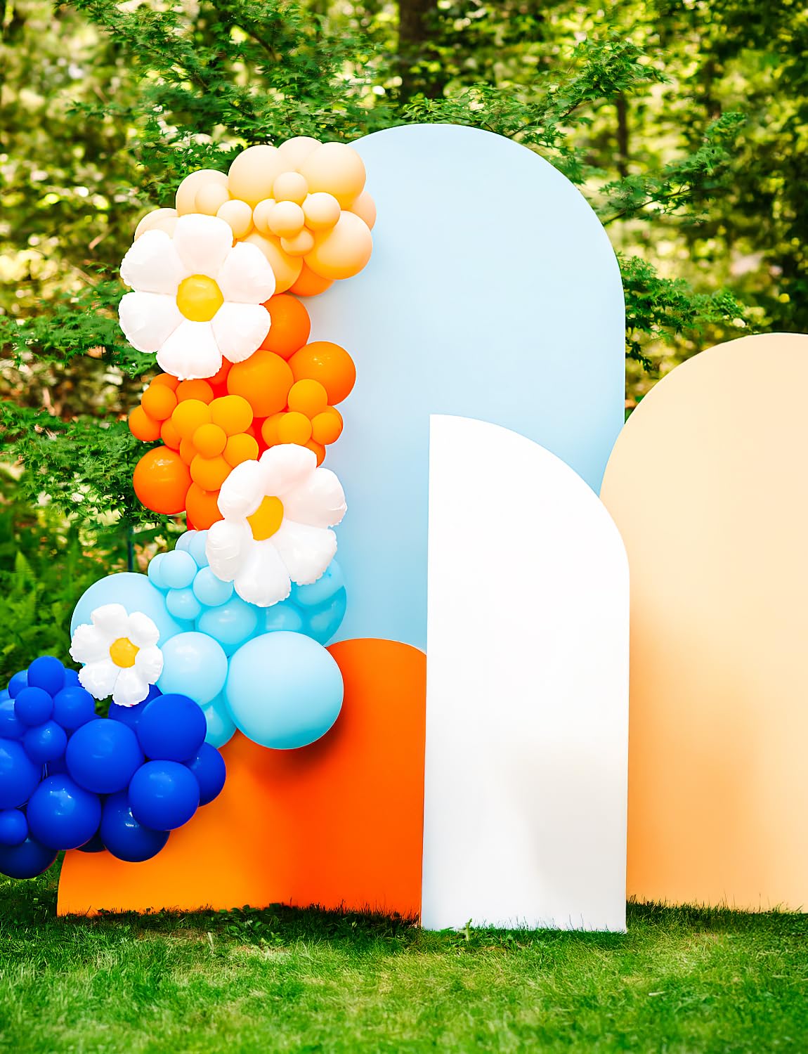 130Pcs Blue and Orange Balloon Arch Garland Kit, Blue Balloon Arch Orange, Nude, Dog Paw Balloons Glitter Confetti Balloons for Boys Girls Theme Birthday Baby Shower Party Decorations