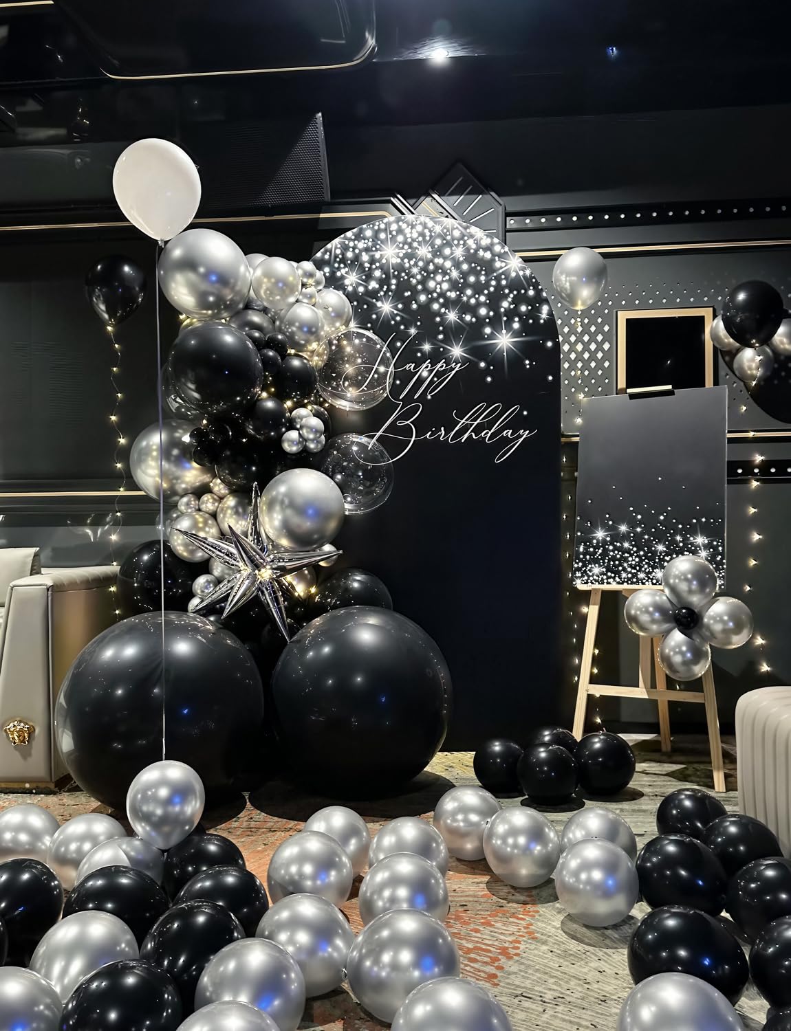 Adeyoo 36 Inch Black Balloons - Giant Balloons Jumbo Black Latex Balloon Extra Large Round Balloon for Birthday Anniversary Retirement Wedding Party Decorations (4Pcs), Photo Shoot