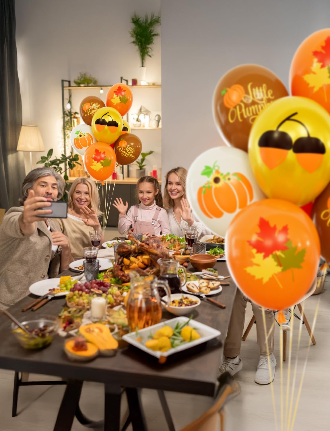 Adeyoo Fall Balloons - 12Inch Thanksgiving Balloons Little Pumpkin Balloon Brown and Gold Orange Latex Balloon for Autumn Harvest Party Decorations, Birthday, Wedding, Bridal Shower Party Supplies