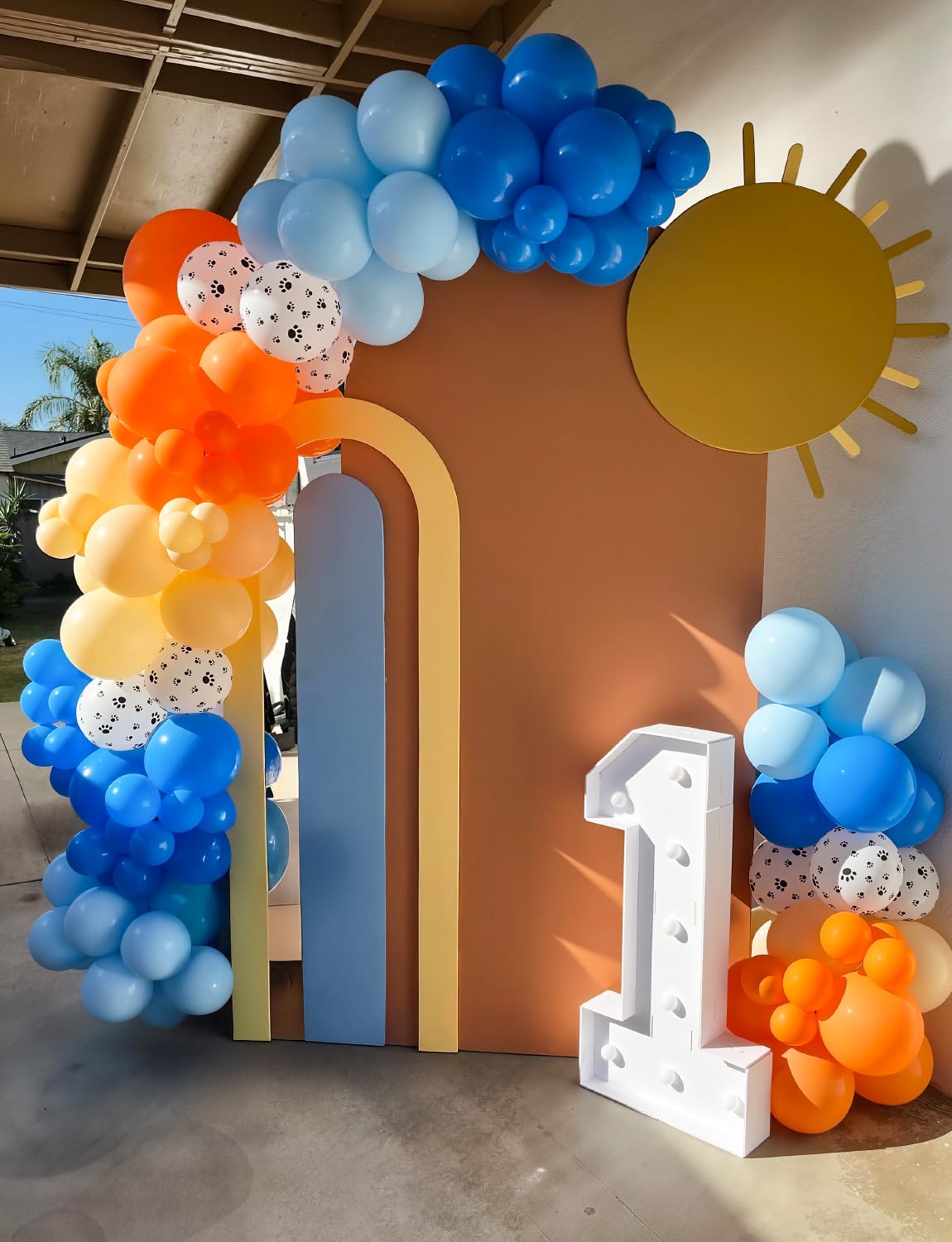 Adeyoo Blue and Orange Balloons – 12 Inch Blue Orange Balloons Set Thick Nude Balloon Shiny Confetti Latex Balloon for Birthday Baby Shower Wedding Party Decorations, Space Theme Party Supplies