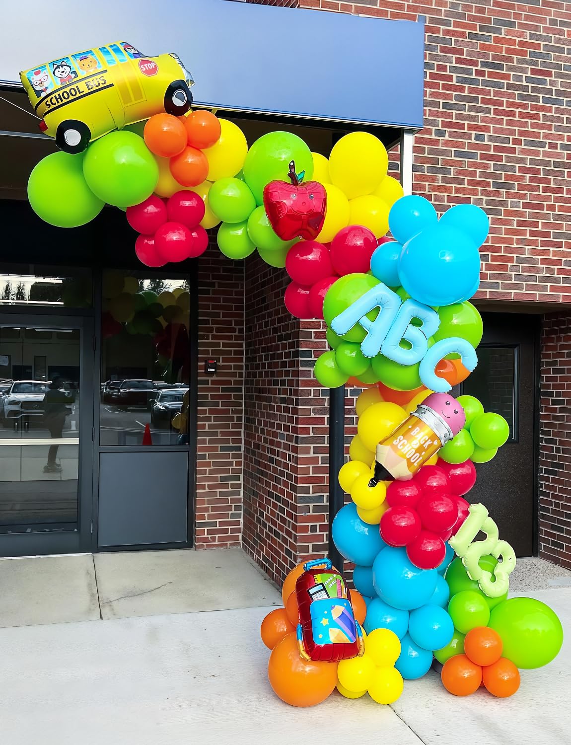Adeyoo Back to School Balloon Arch Garland Kit - 154Pcs Back to School Balloons Large Starburst Balloon Rainbow Latex Balloons for First Day of School Kindergarten Welcome Classroom Party Decorations