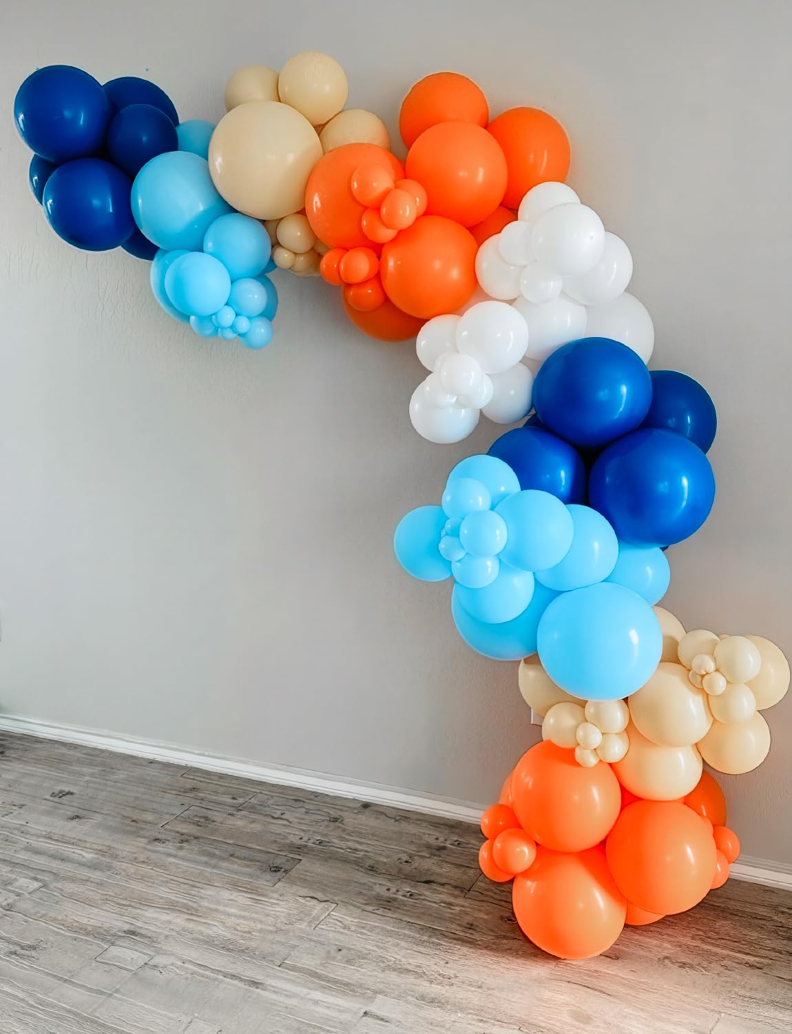 Adeyoo Blue and Orange Balloons – 12 Inch Blue Orange Balloons Set Thick Nude Balloon Shiny Confetti Latex Balloon for Birthday Baby Shower Wedding Party Decorations, Space Theme Party Supplies