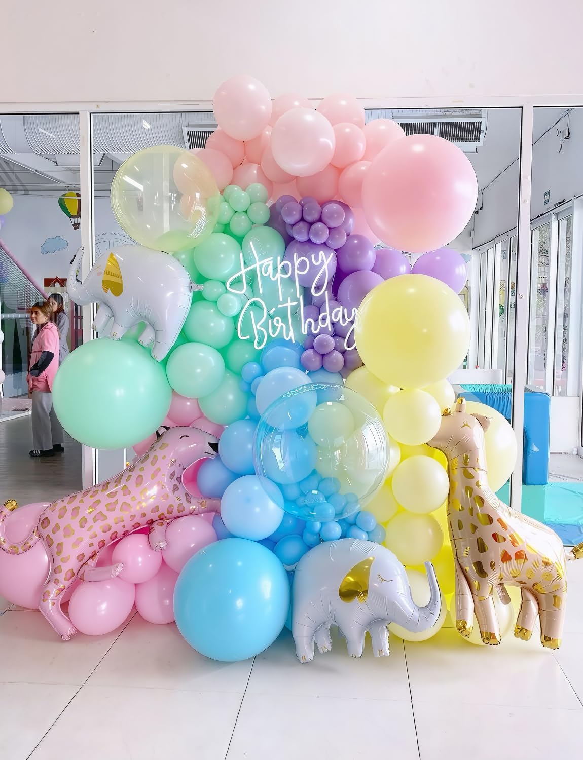 Adeyoo Pastel Rainbow Balloon Arch Kit Garland - Unicorn Balloon Arch 137Pcs Pastel Balloons Different Sizes Macaron Latex Balloons for Unicorn Birthday Baby Shower Wedding Ice Cream Party Decorations