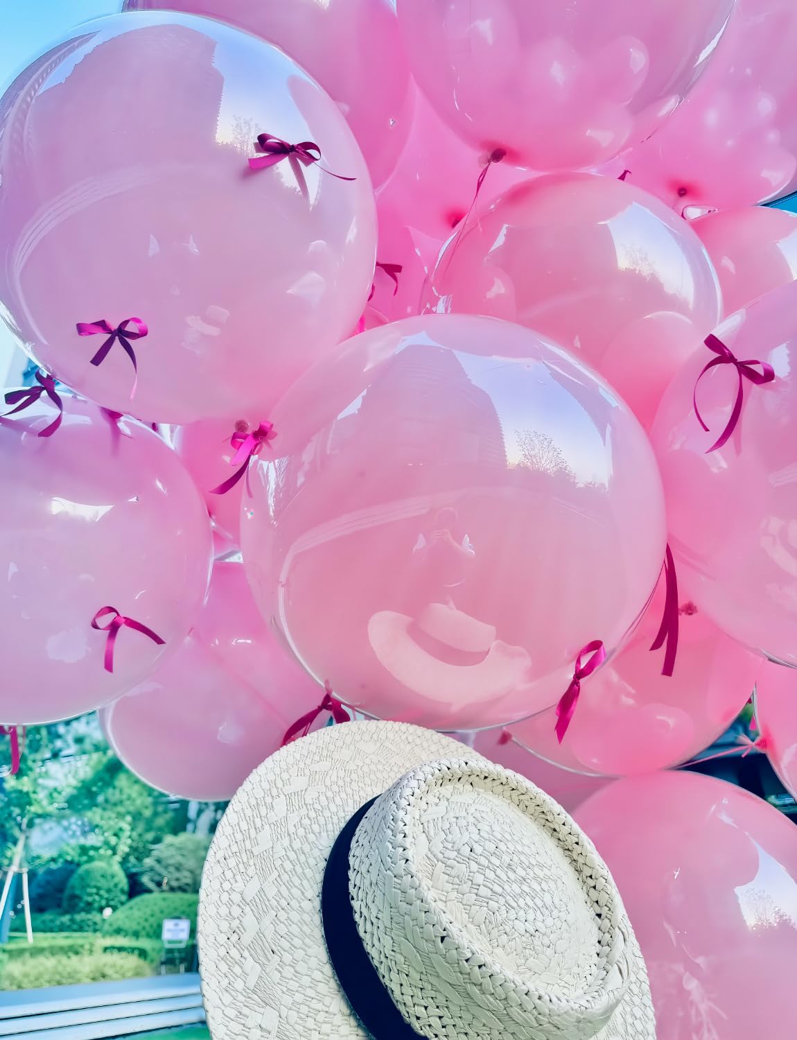 Adeyoo Big Pink Balloons - 36 Inch Pastel Pink Balloons Giant Jumbo Latex Balloon Extra Large Round Balloon for Baby Shower Gender Reveal Birthday Party Decorations, Photo Shoot