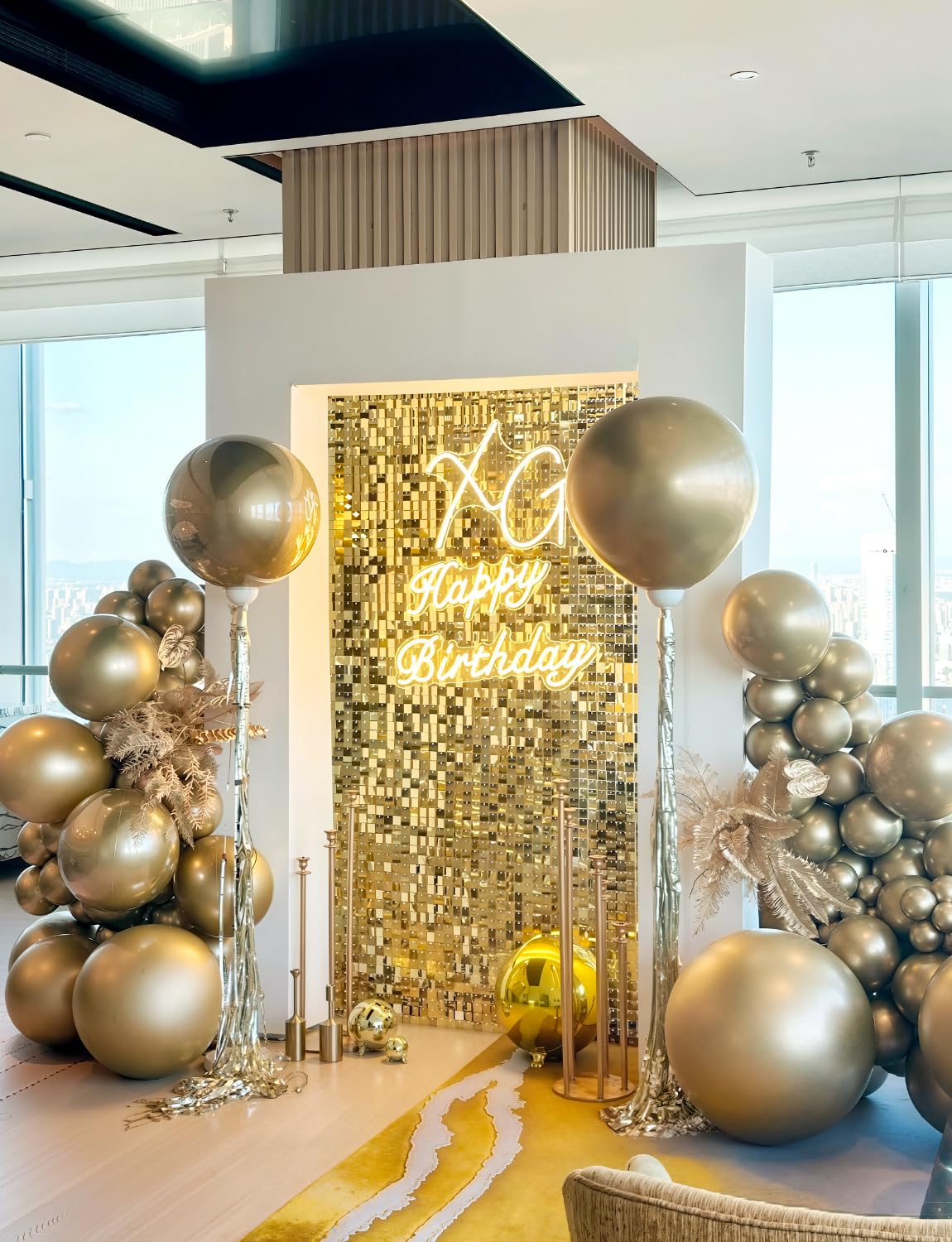 Adeyoo 36 Inch Metallic Gold Balloons - Large Gold Balloons Giant Jumbo Chrome Gold Latex Balloon Extra Large Round Balloon for Birthday Wedding Anniversary Retirement Party Decorations, Photo Shoot