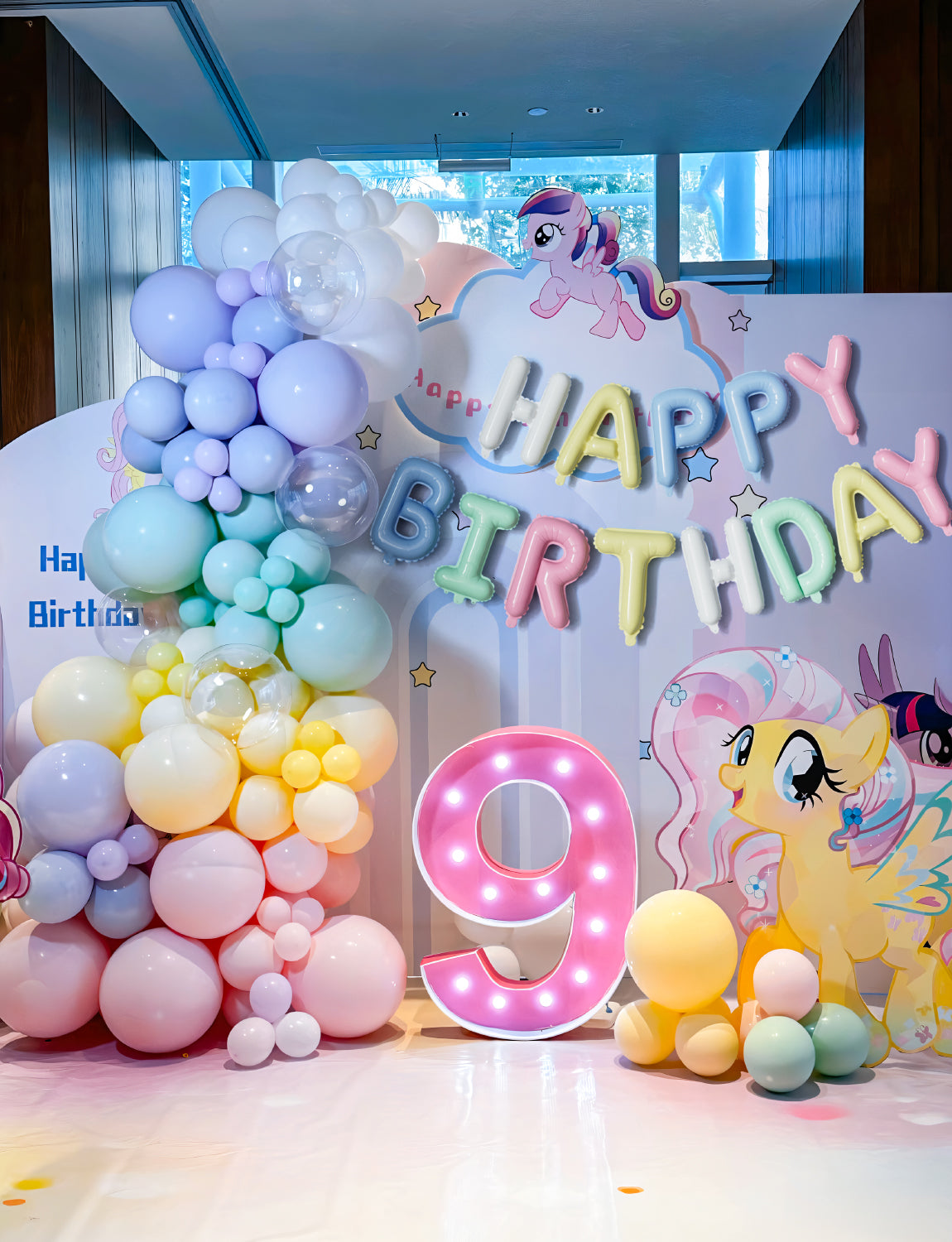 Adeyoo Pastel Birthday Decorations, Macaron Decorations Balloons with Pastel Happy Birthday Banner, Pastel Balloons,Cloud Foil Balloons Latex Balloons for Women Girls Birthday Party Decorations(84Pcs)