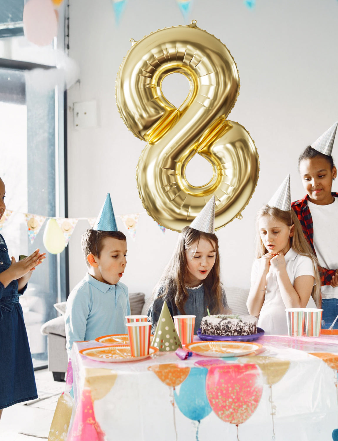 Adeyoo Light Gold Number 8 Balloon - 40" Large Champagne Gold Foil Digital 8 Balloons for Boys Girls, Self Inflating Number Balloons 0-9 Set for Women Men Birthday Anniversary Party Decorations