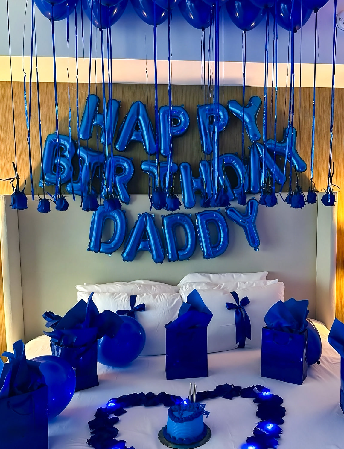 Adeyoo Happy Birthday Balloons Banner Blue- 16 Inch Blue Happy Birthday Foil Balloon Big Letter Balloons Reusable Self Inflating Balloon for Boys Men Girls Women Birth Party Decorations