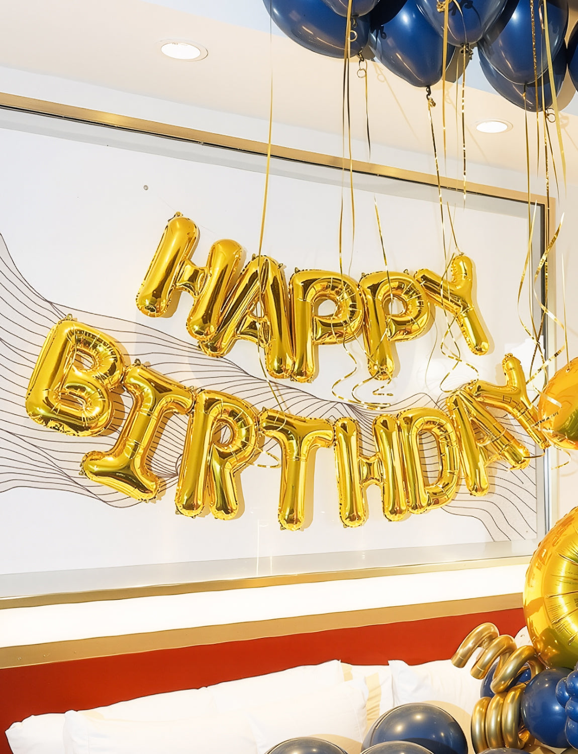 Adeyoo Gold Happy Birthday Balloon Banner - 16 Inch Happy Birthday Foil Balloon Big Letter Balloons Self Inflating Hbd Sign Balloons for Boys Girls Women Men Birth Party Decorations