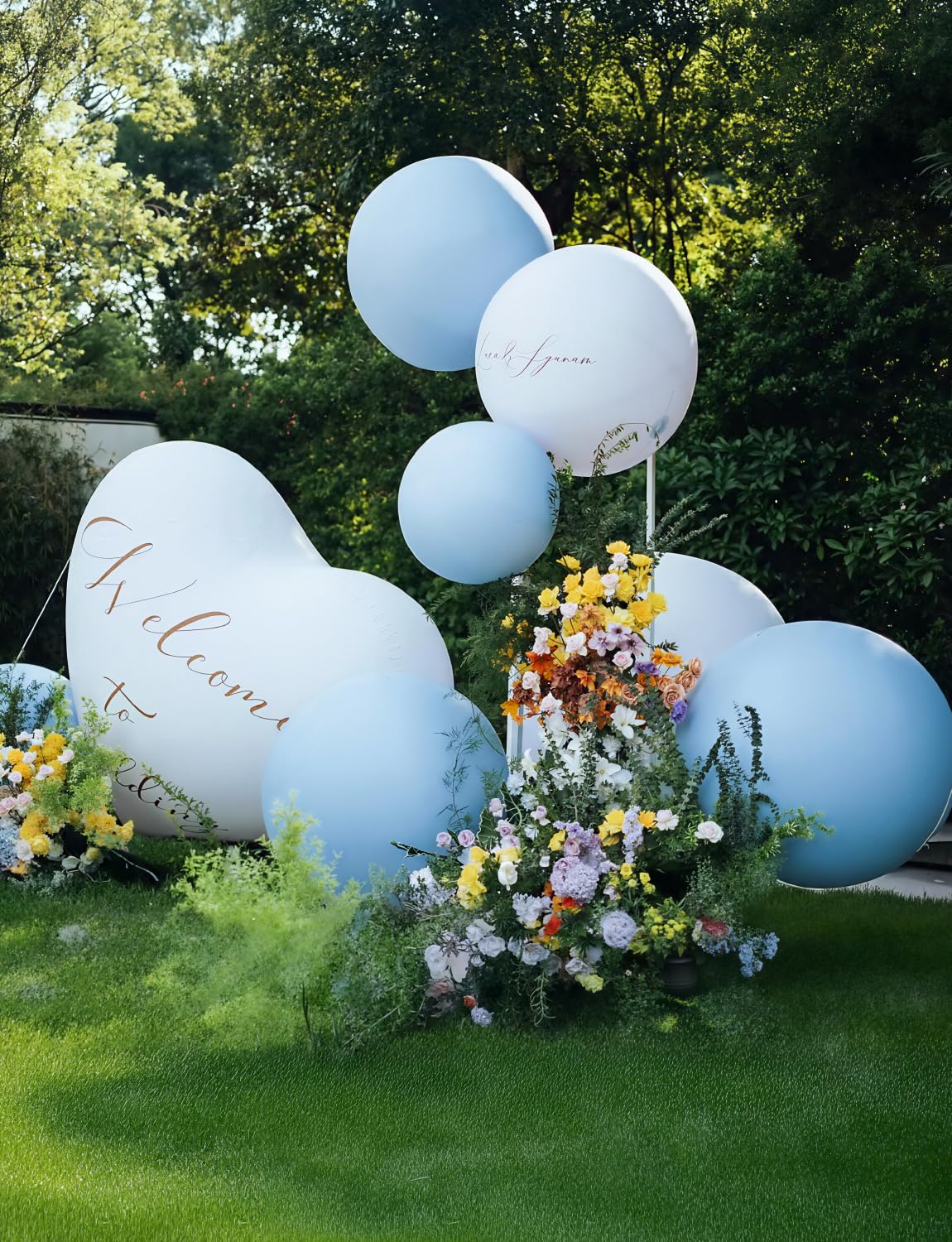 Adeyoo Baby Blue Balloons 36 Inch - Giant Large Blue Balloons Jumbo Latex Balloon Extra Large Round Balloon for Baby Shower Gender Reveal Birthday Wedding Party Decorations (4Pcs), Photo Shoot
