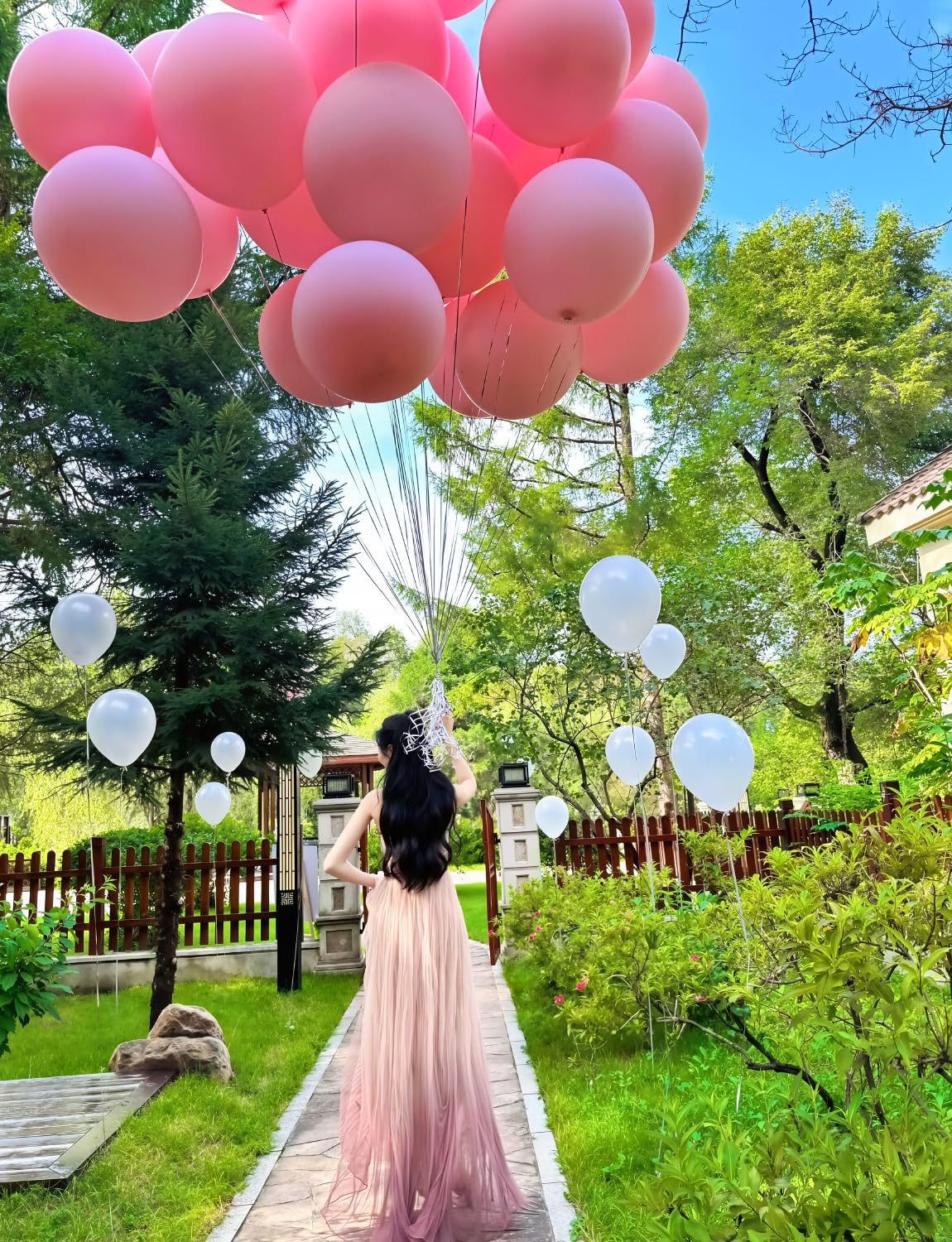 Adeyoo Big Pink Balloons - 36 Inch Pastel Pink Balloons Giant Jumbo Latex Balloon Extra Large Round Balloon for Baby Shower Gender Reveal Birthday Party Decorations, Photo Shoot