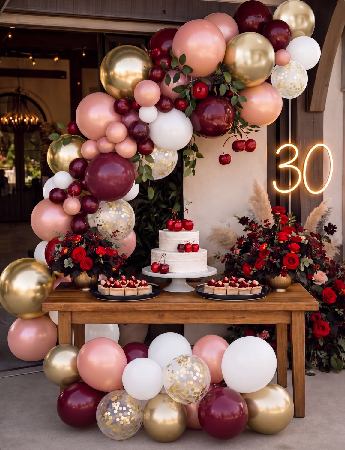 Burgundy Balloon Garland Arch Kit, 139 Pcs Maroon Rose Gold Balloon Burgundy and Gold Balloons, Rose Gold Balloons, Confetti Balloons for Fall Wedding Anniversary Birthday Party Decorations
