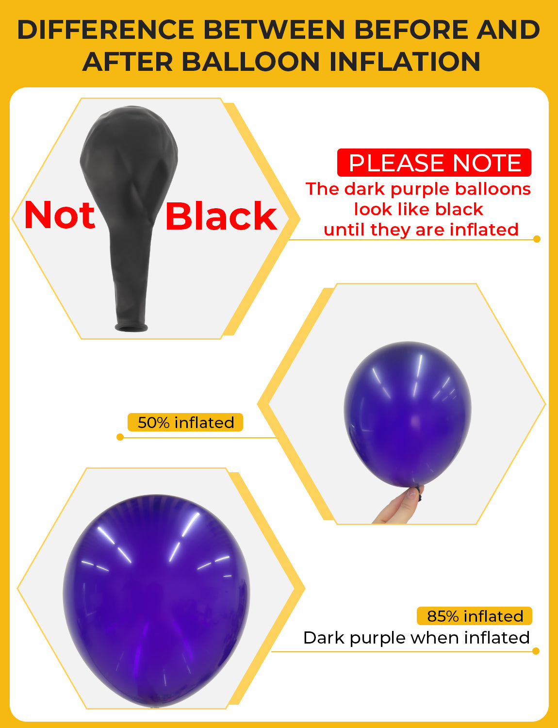 Adeyoo Purple and Gold Balloons, 12 Inch 50 Pcs Dark Purple Balloons Gold Metallic Balloon Glitter Confetti Balloon for Birthday Wedding Graduation Engagement Hen Party Decorations
