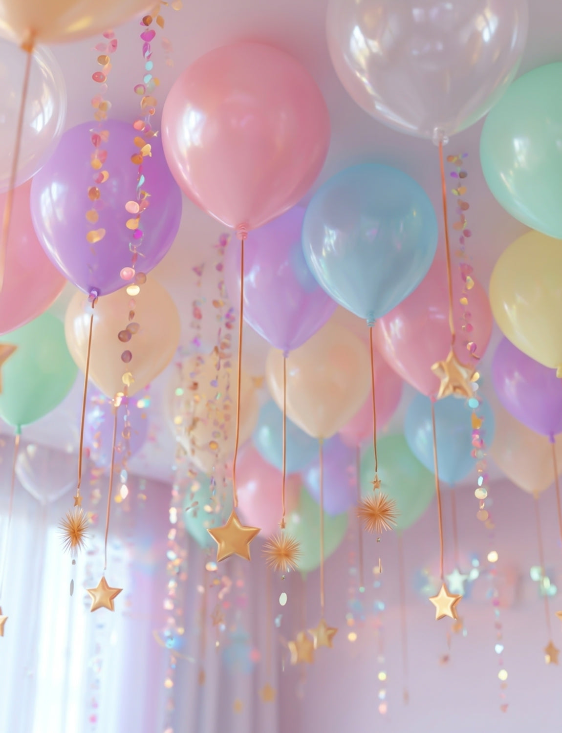 Pastel Balloons, 50 Pcs Pastel Rainbow and Clear Balloons 12 Inch Macaron Colourful Balloons, Multicoloured Balloons for Birthday Baby Shower Wedding Easter Unicorn Party Decorations