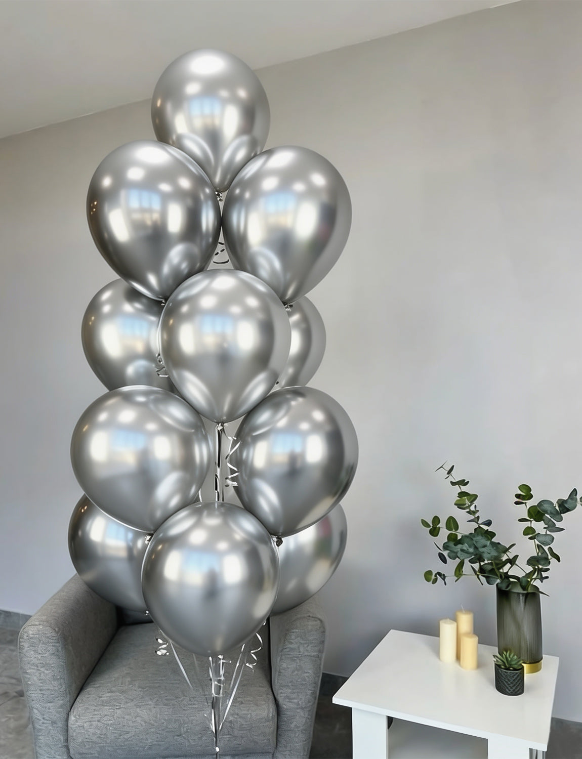 Silver Balloons - 12 Inch Metallic Silver Balloons for Party Decor 50Pcs Strong Thicken Metallic Silver Balloons Round Latex Balloons for Birthday Wedding Anniversary New Year Eve Engagement
